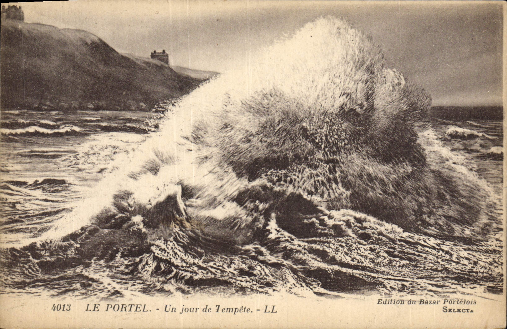 POSTAL Portel de la VENDIMIA un día de tormenta