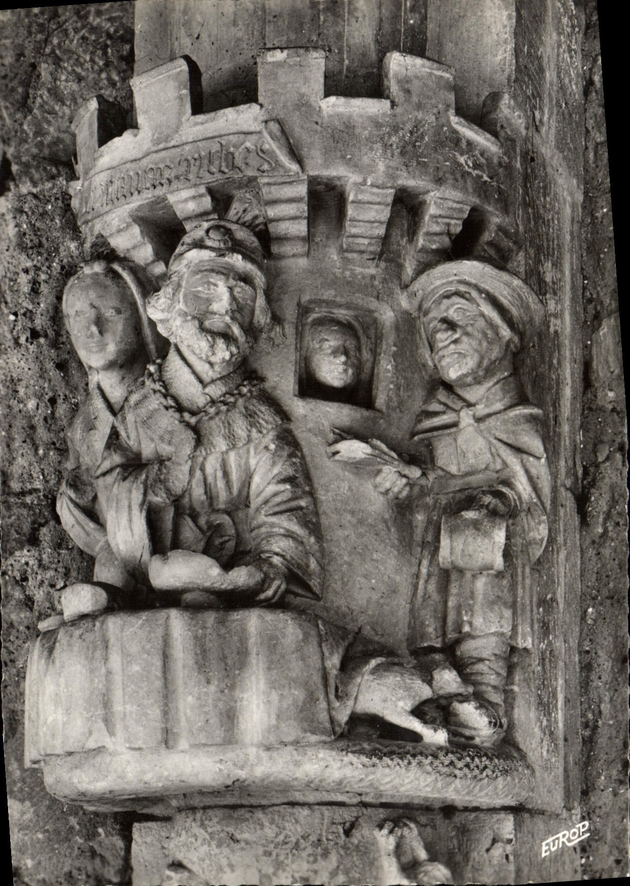 CPM Cadouin Le Cloitre Colonne sculptee en tourelle representant la parabole du mauvais riche