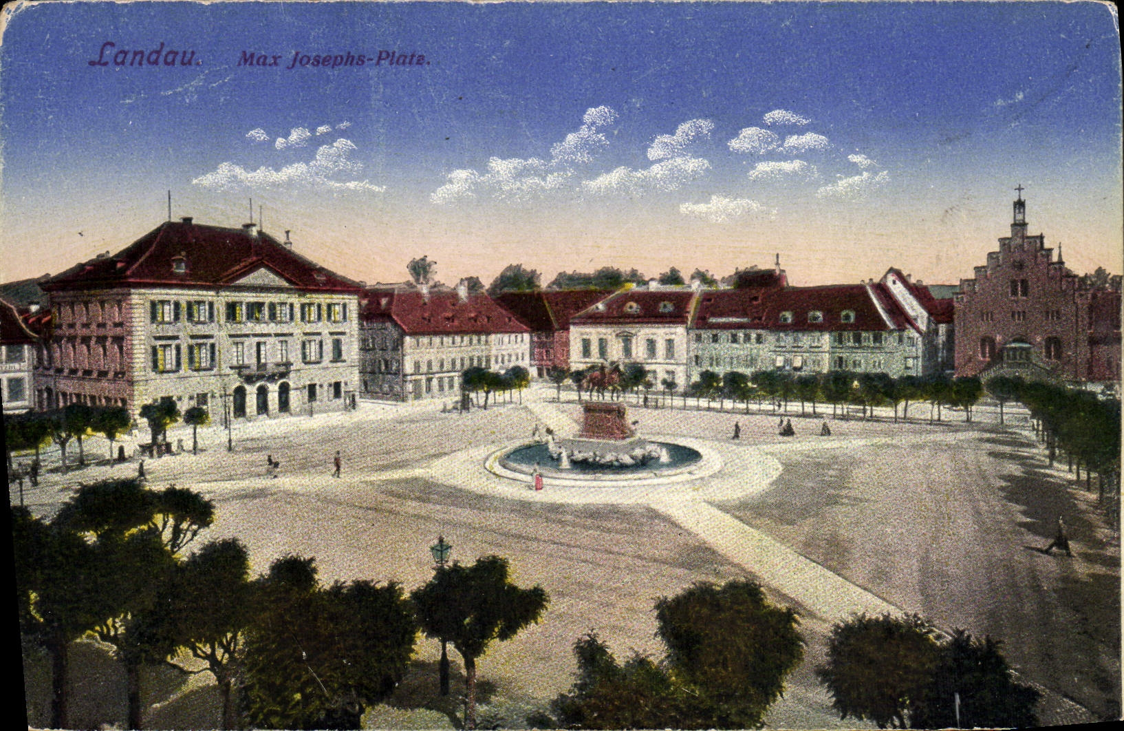 VINTAGE POSTCARD Londau max Jasephs Platz