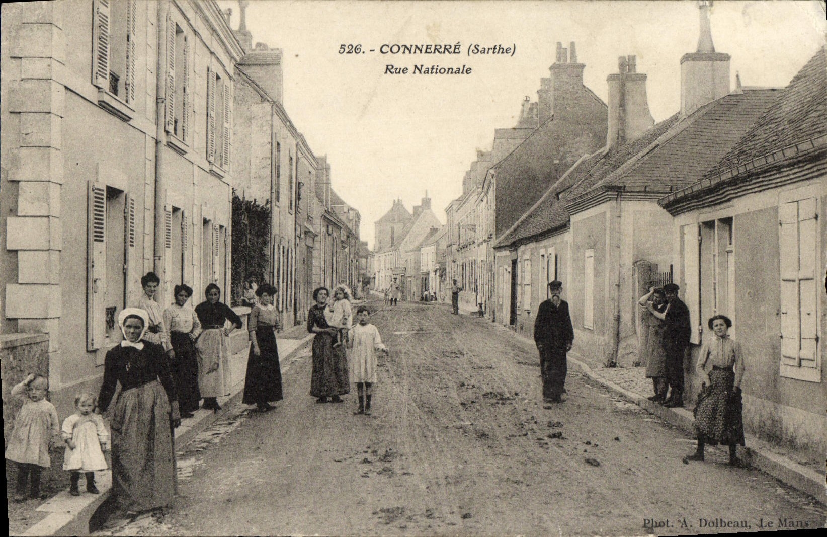 VINTAGE POSTCARD Connerre National Street