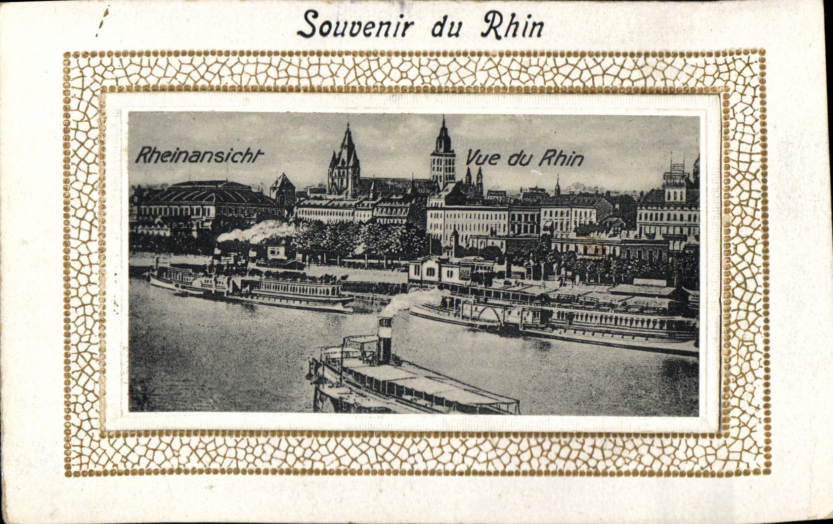 VINTAGE POSTCARD To remember Of the Rhine