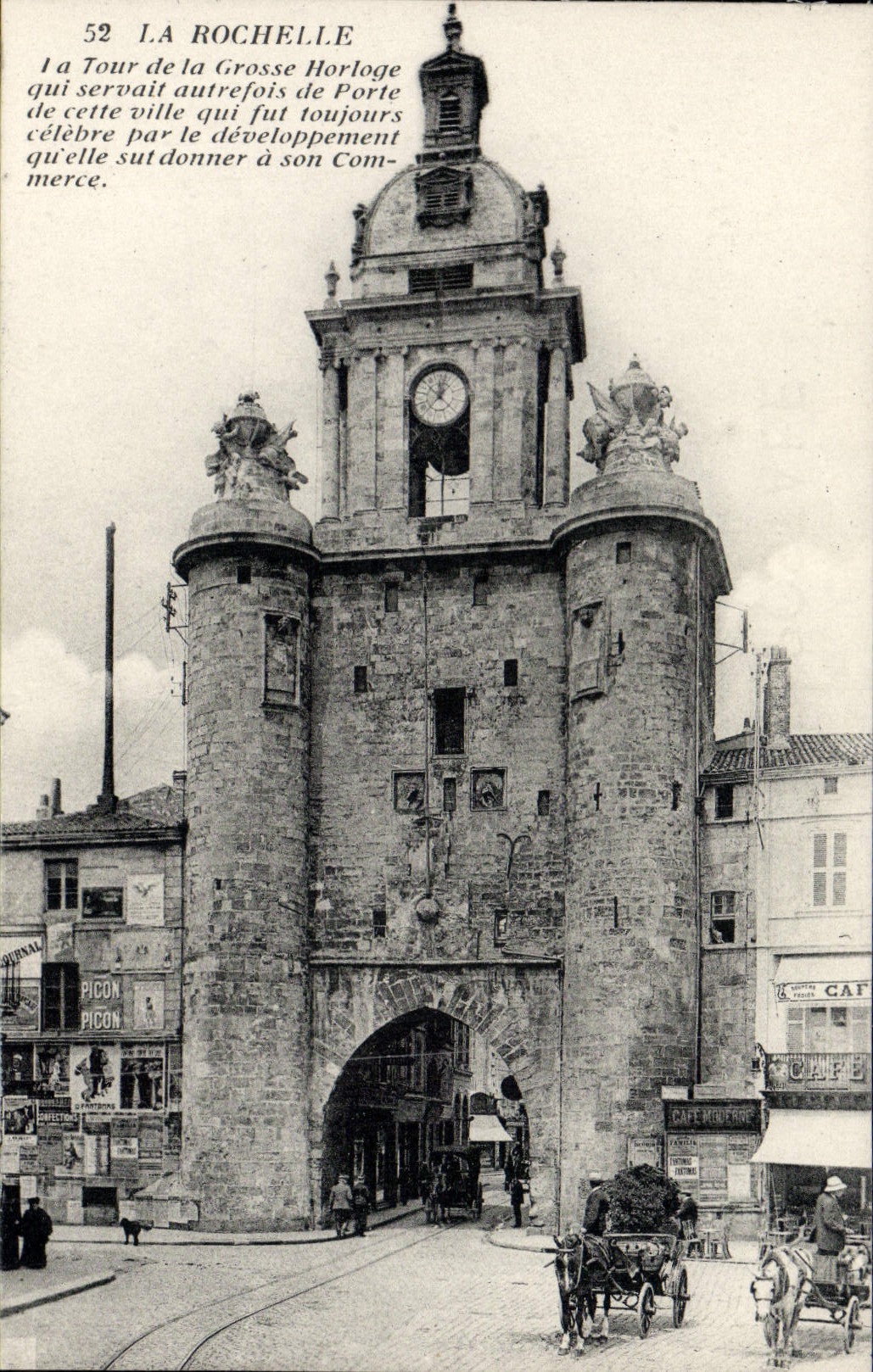 VINTAGE POSTCARD La Rochelle the Tower Of the Large Clock