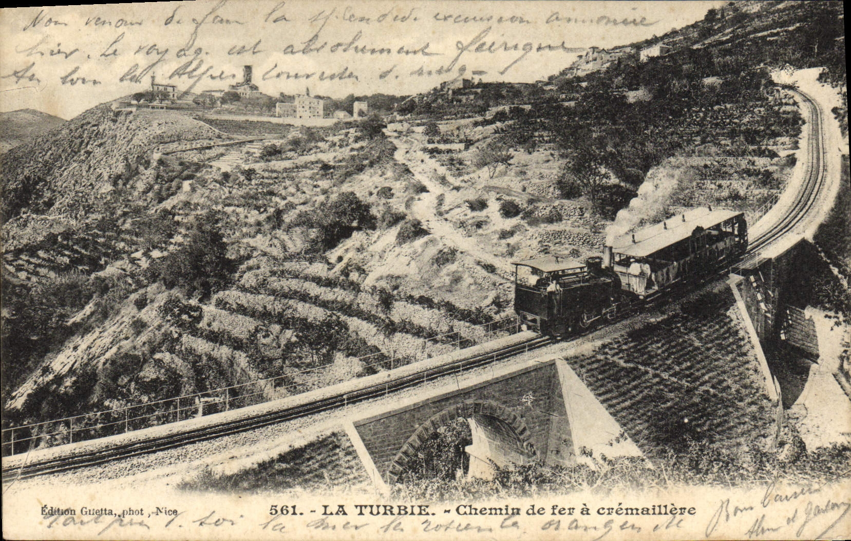 CPA La Turbie Chemin De Fer A Cremaillere Train