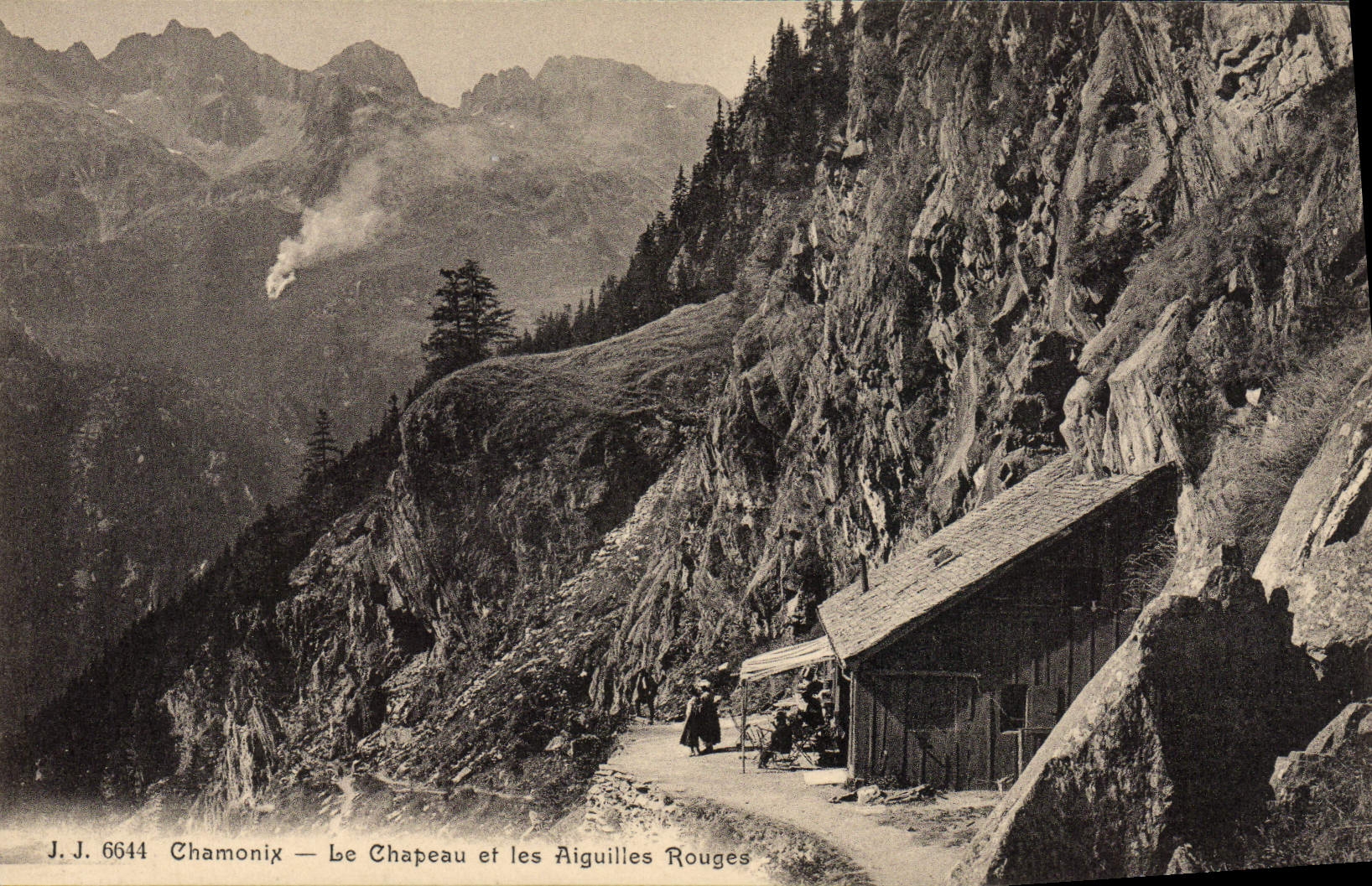 POSTAL Chamonix de la VENDIMIA Red Hat y las agujas