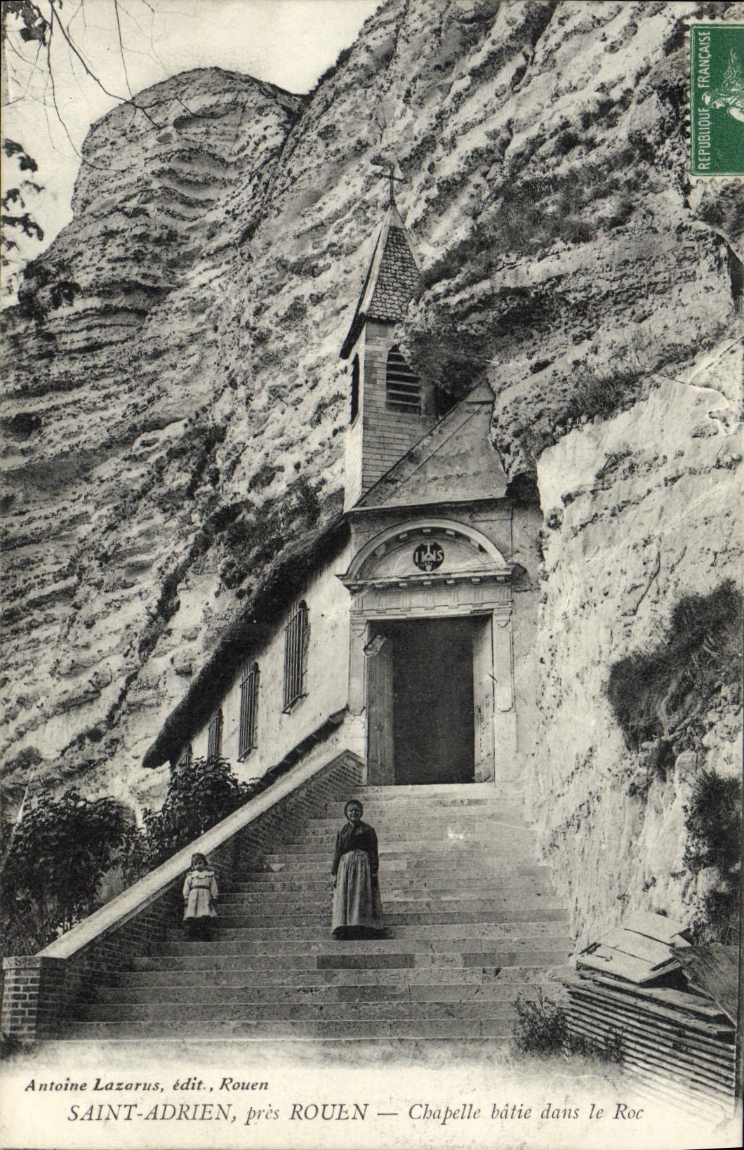 VINTAGE POSTCARD Holy Adrien Close Rouen Vault Built in the rock