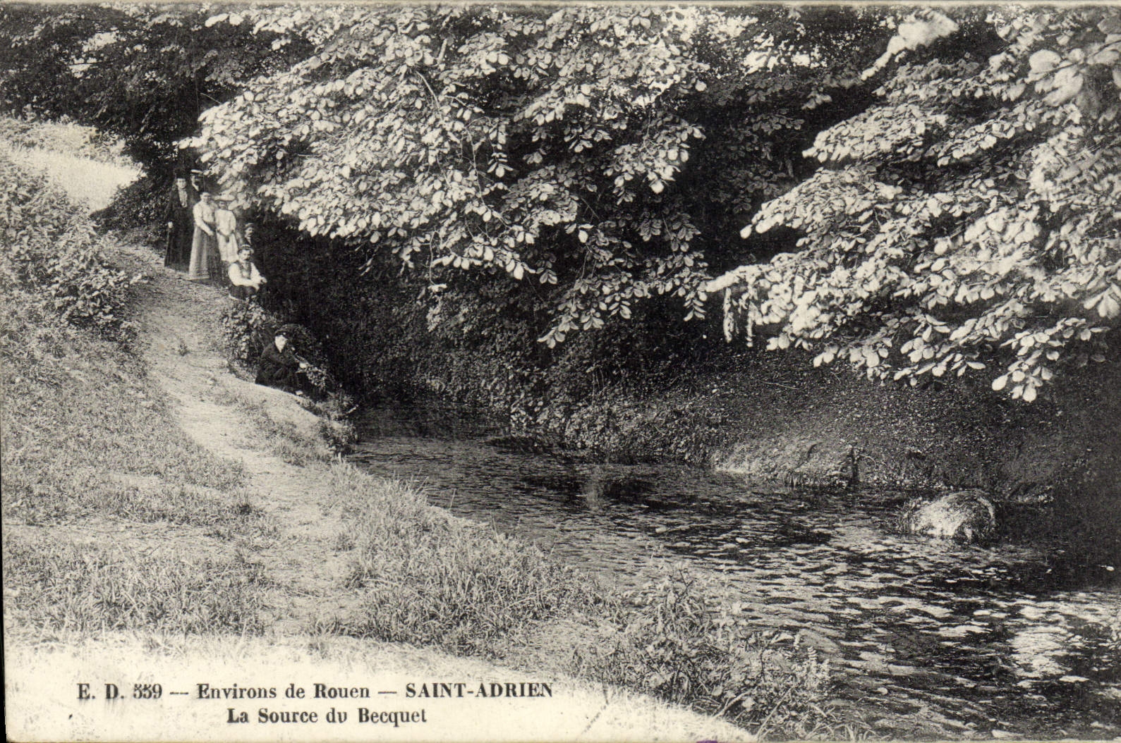 VINTAGE POSTCARD Surroundings of Holy Rouen Adrien the source of Becquet