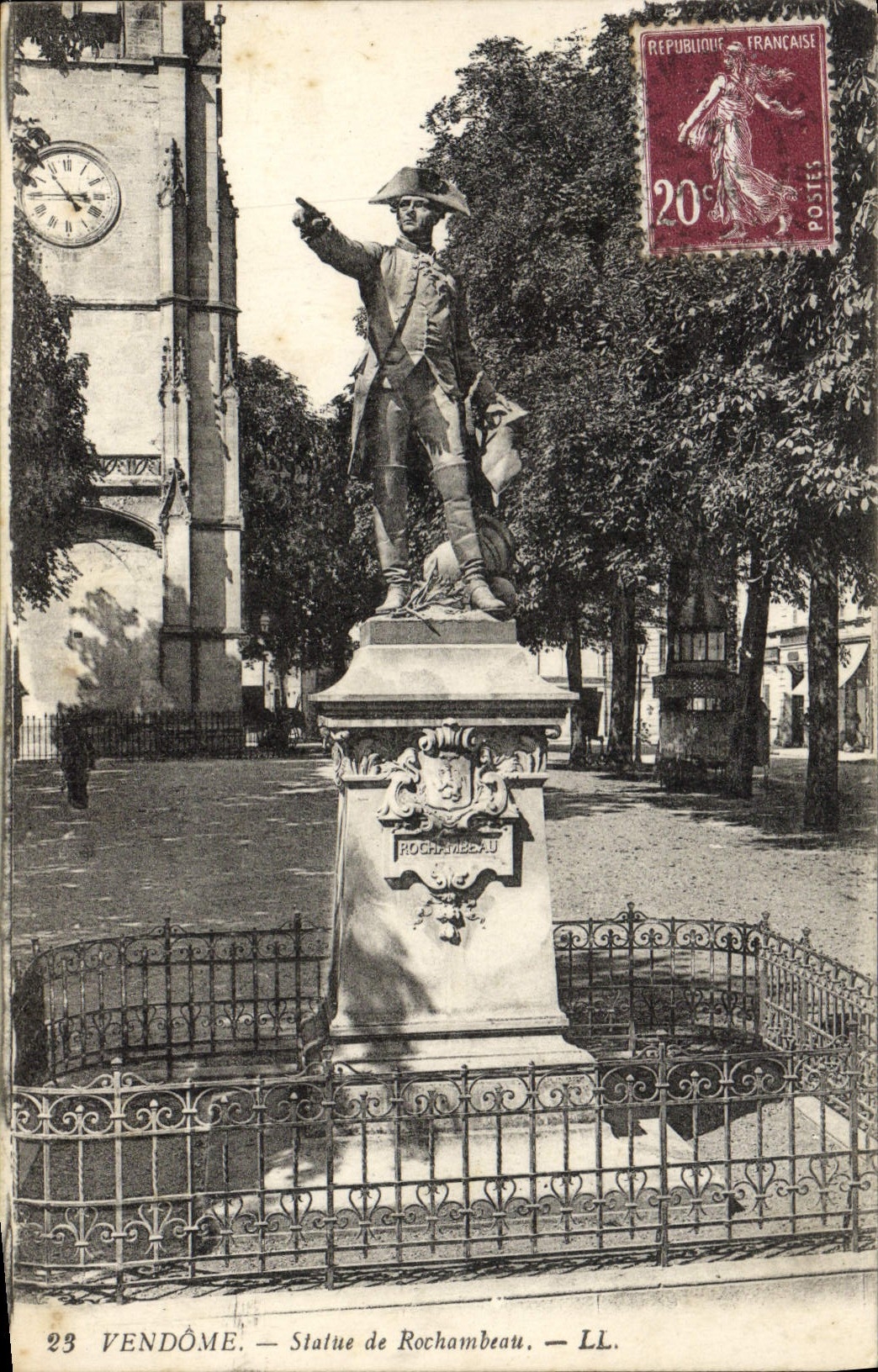 CPA Vendome Statue De Rochambeau