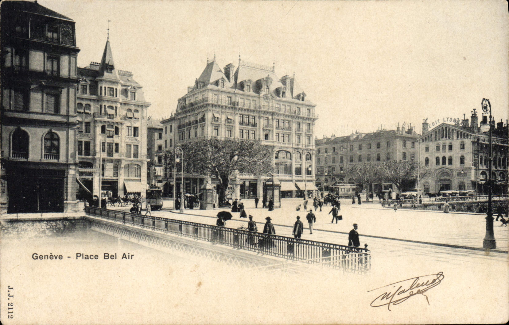 VINTAGE POSTCARD Geneva Places Bel Air