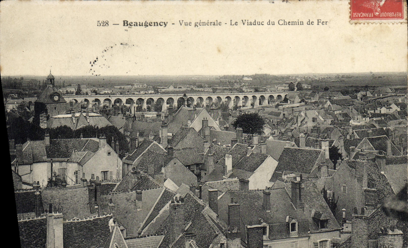 VINTAGE POSTCARD Beaugency View the Viaduct Of the Railroad
