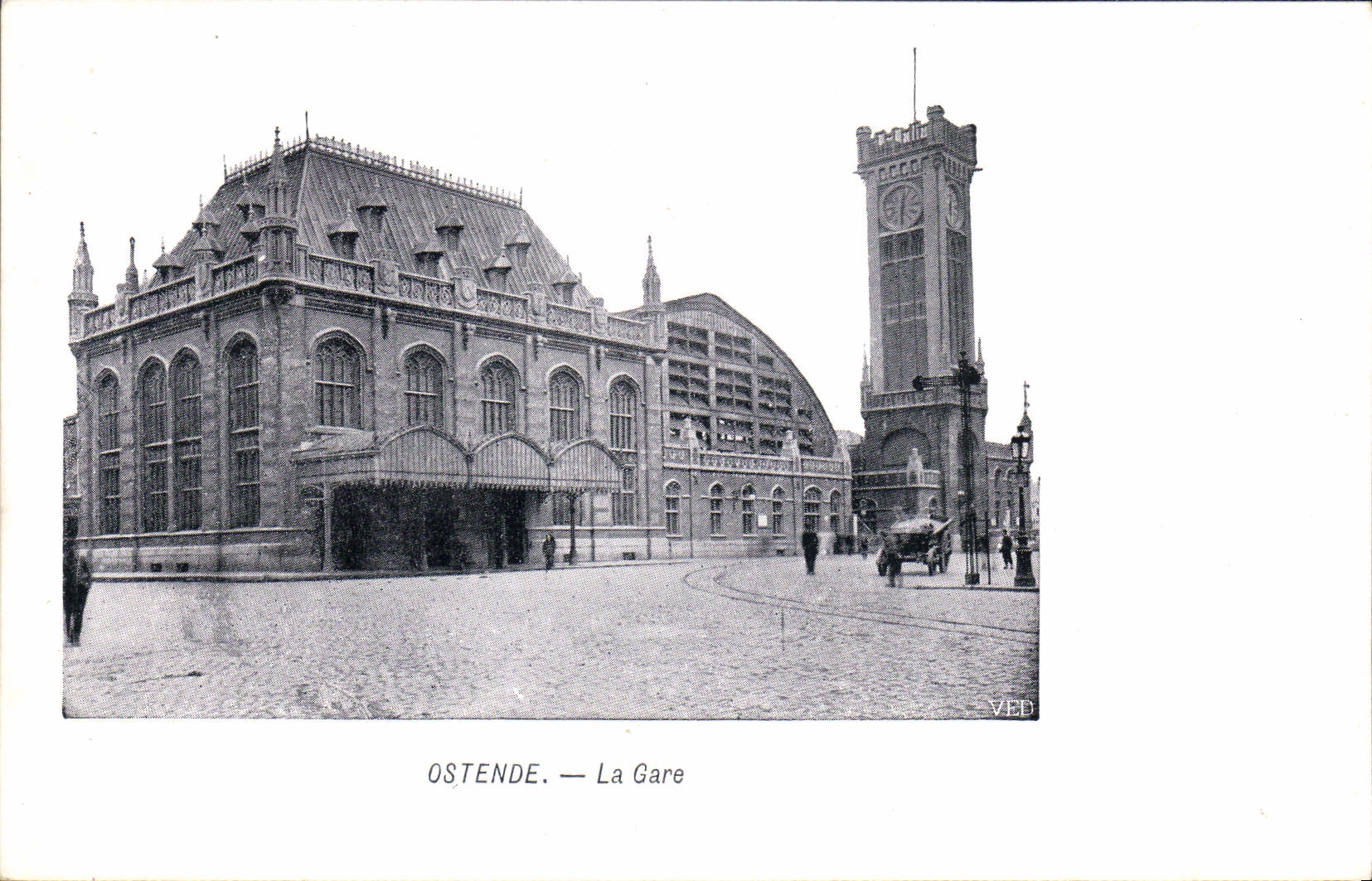 VINTAGE POSTCARD Ostend Train station