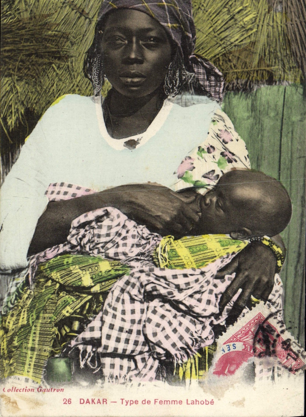 VINTAGE POSTCARD Standard Dakar Of Woman Lahobe Senegal