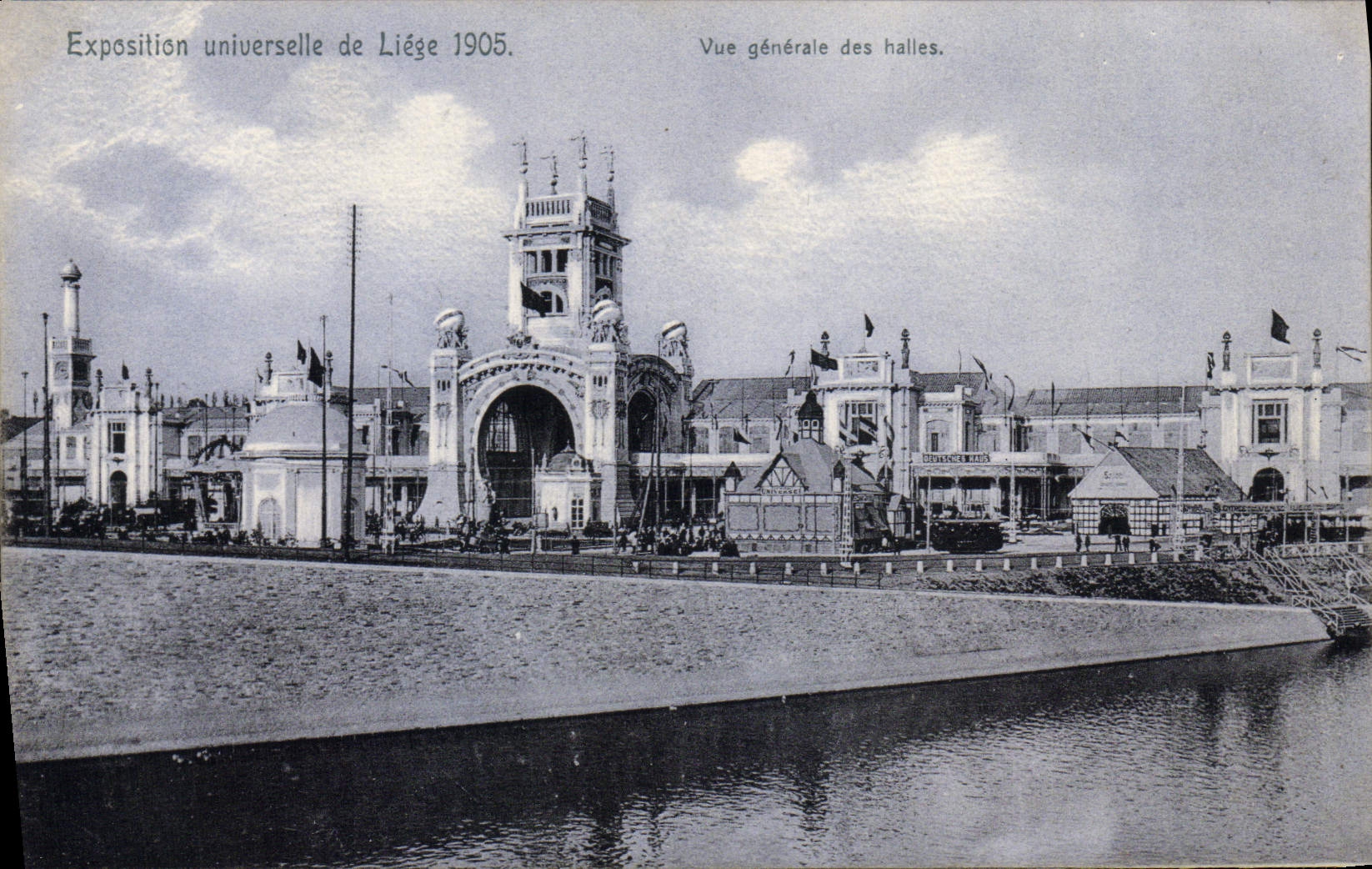Feria de mundo de la POSTAL de la VENDIMIA de la opinión de Lieja 1905 de los mercados