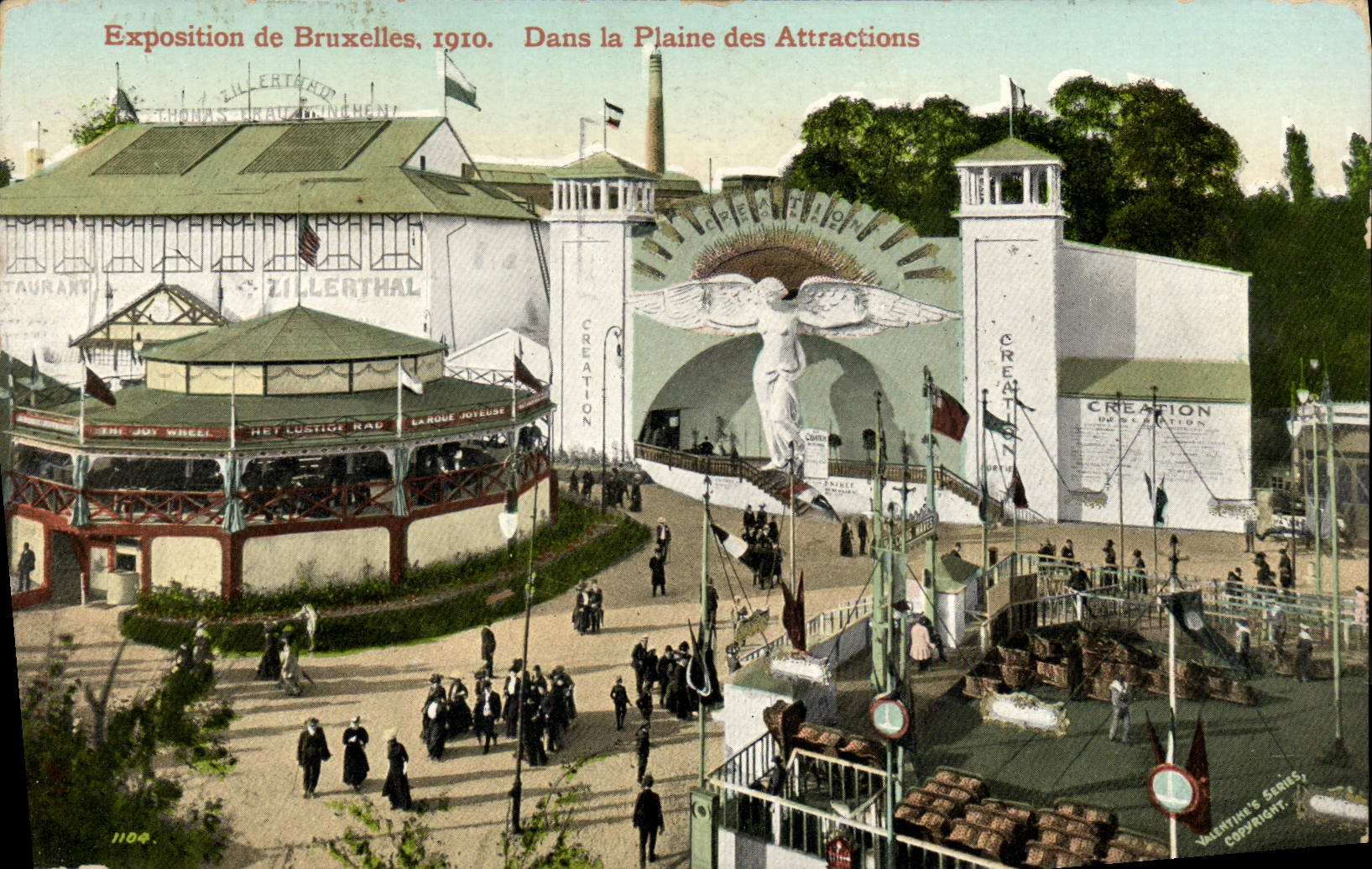 VINTAGE POSTCARD Fair Of Brussels 1910 In the Plain Of Attractions
