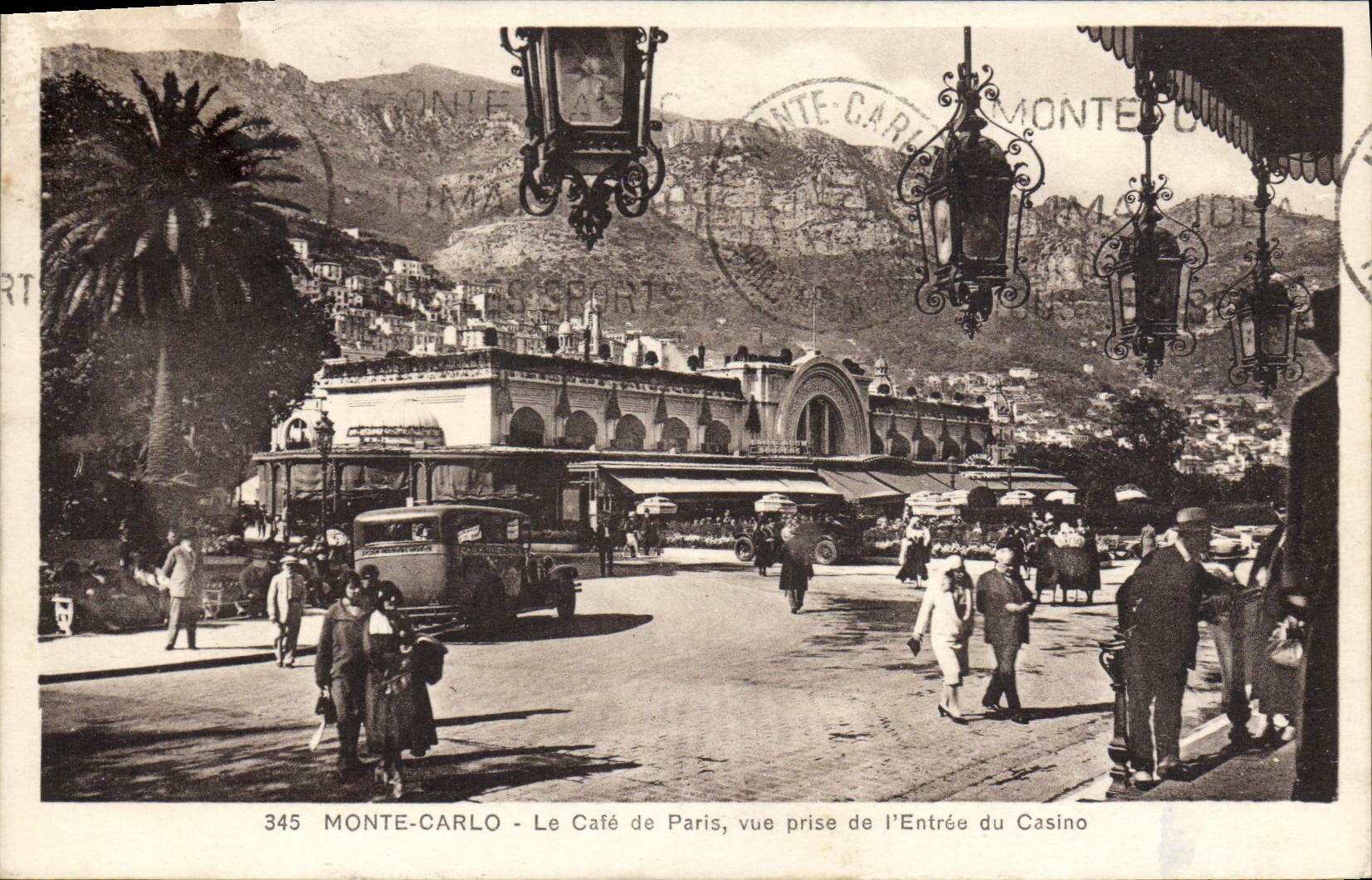 CPA Monte Carlo Le Cate De Paris Vue Prise De I'Entree Du Casino
