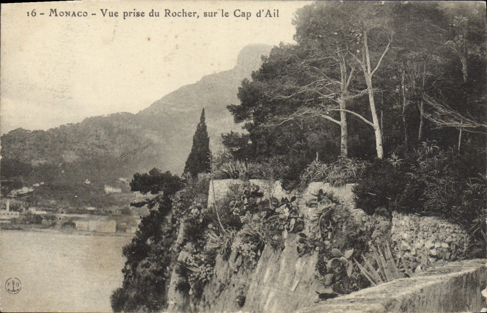 VINTAGE POSTCARD Monaco Seen from Of the Rock On the Cape D' Ail