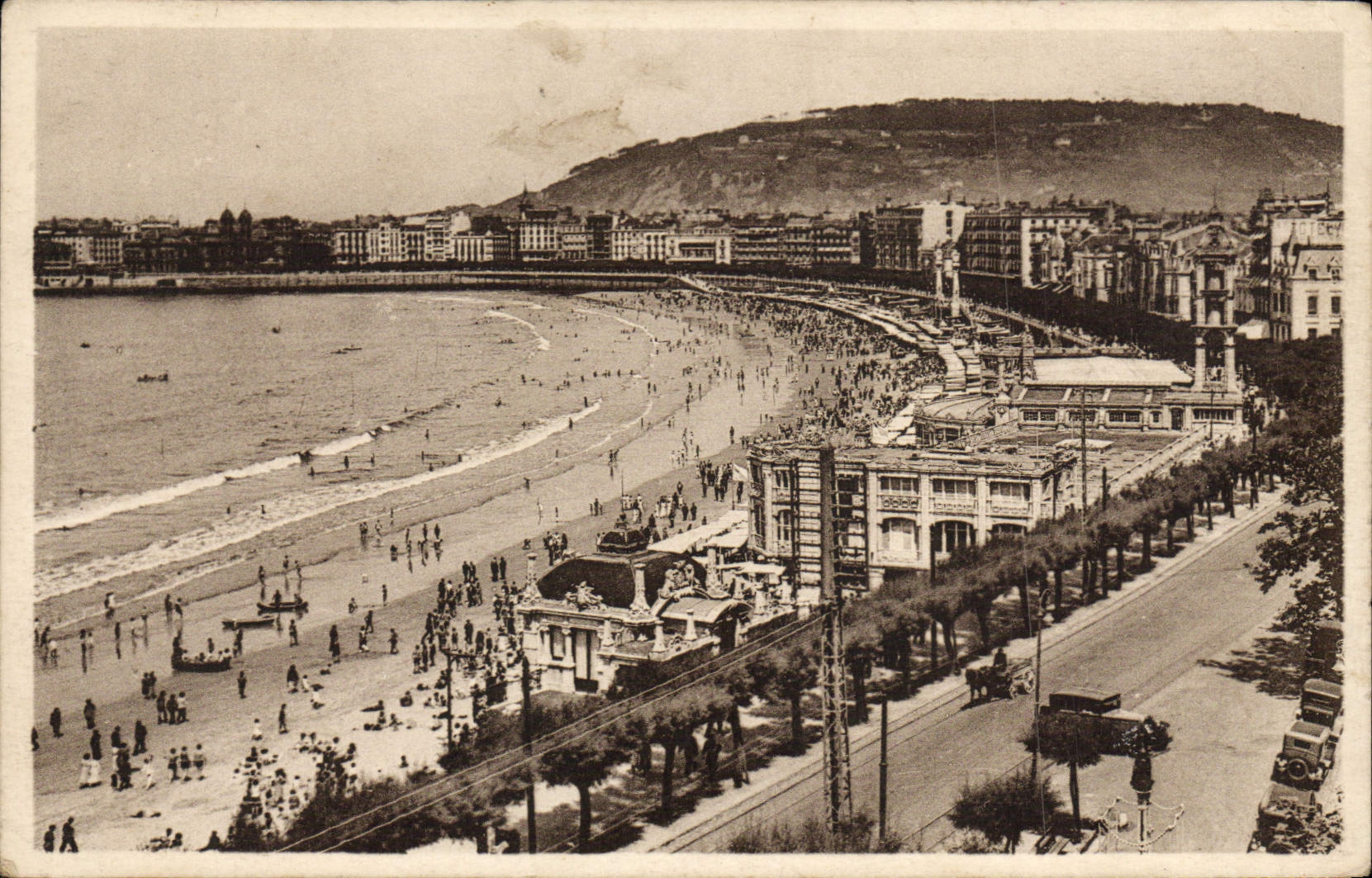VINTAGE POSTCARD San Sebastian Vista General Of Playa