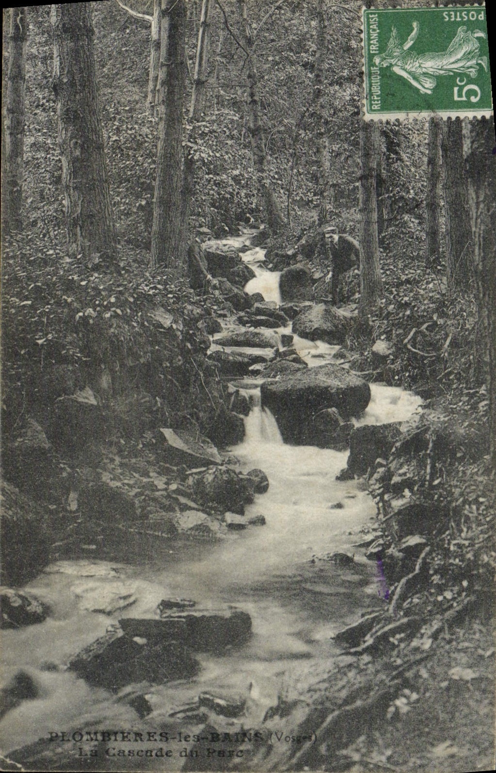 VINTAGE POSTCARD Plombieres Les Bains the cascade of the park