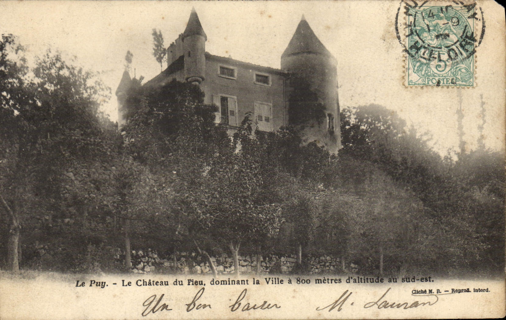 VINTAGE POSTCARD Puy the Castle Of Pleu Dominating the City