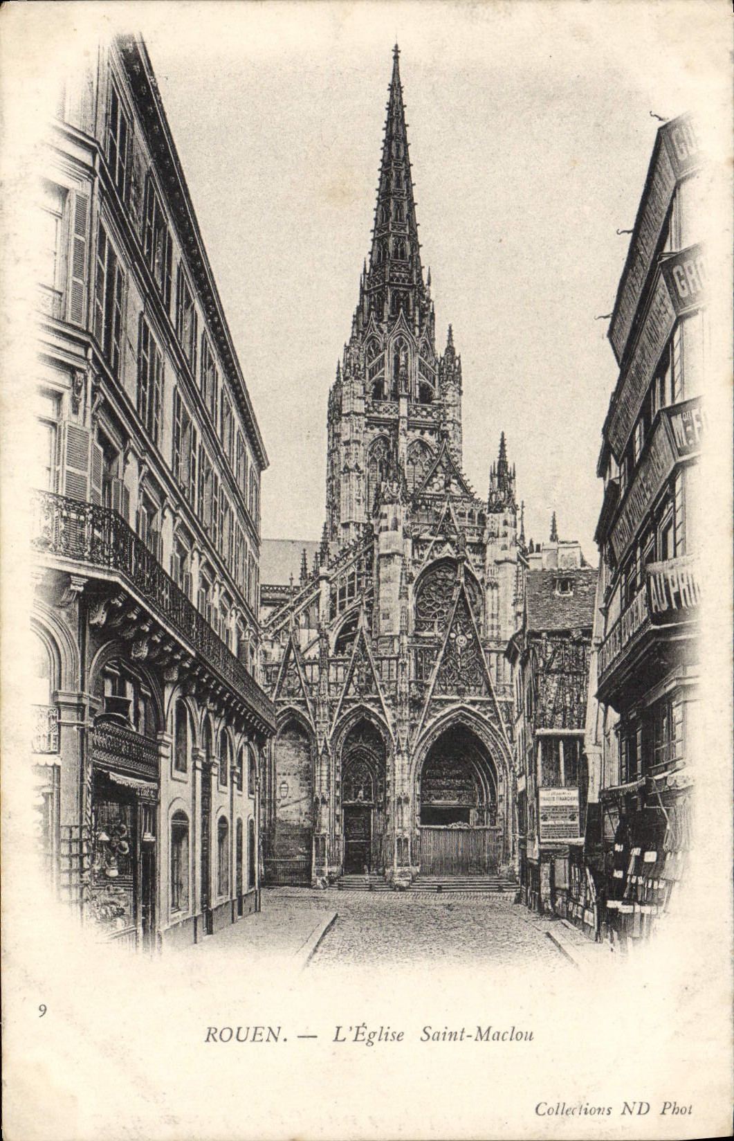 VINTAGE POSTCARD Rouen the Church Holy Maclou