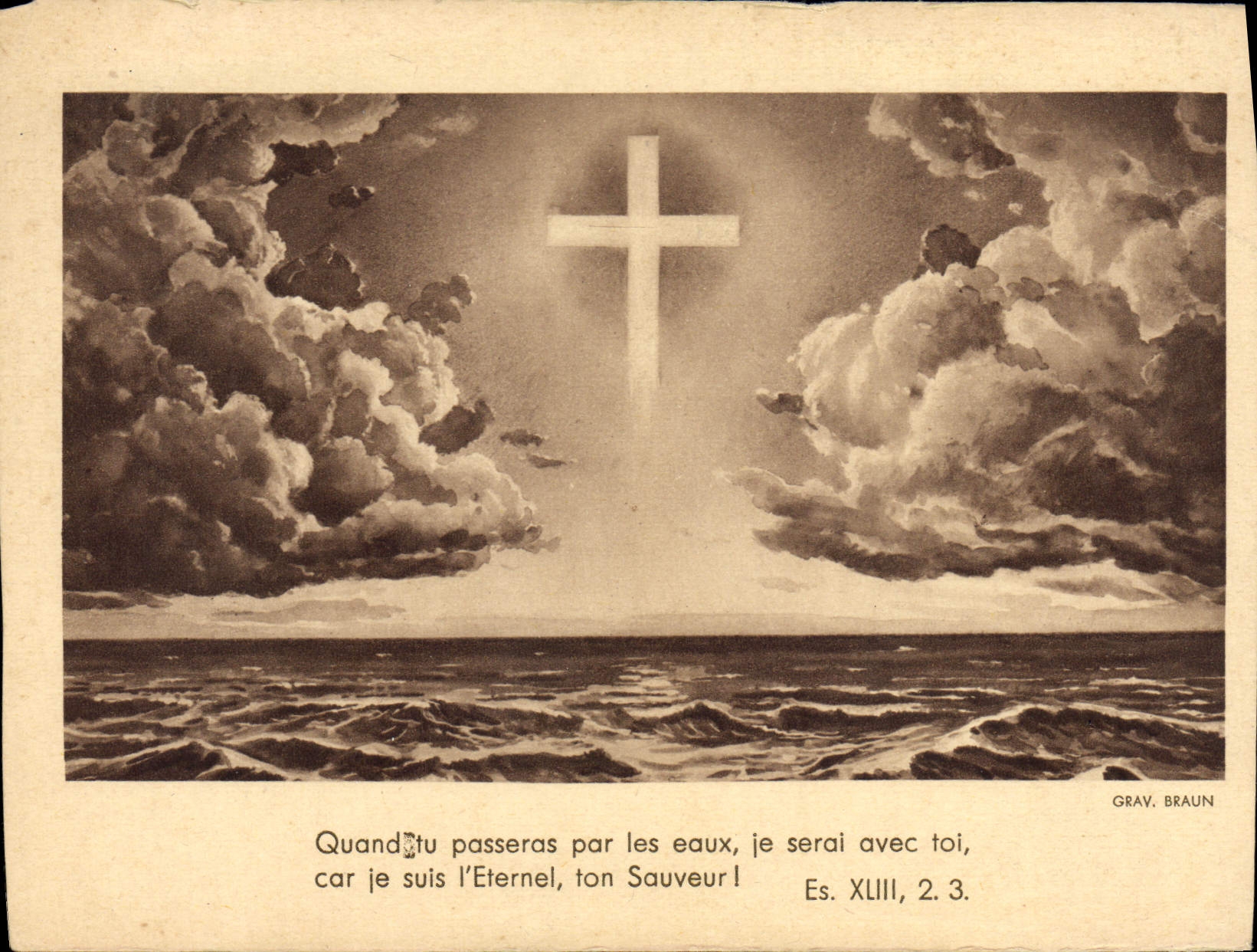 VINTAGE POSTCARD When You Pass By Water I Am