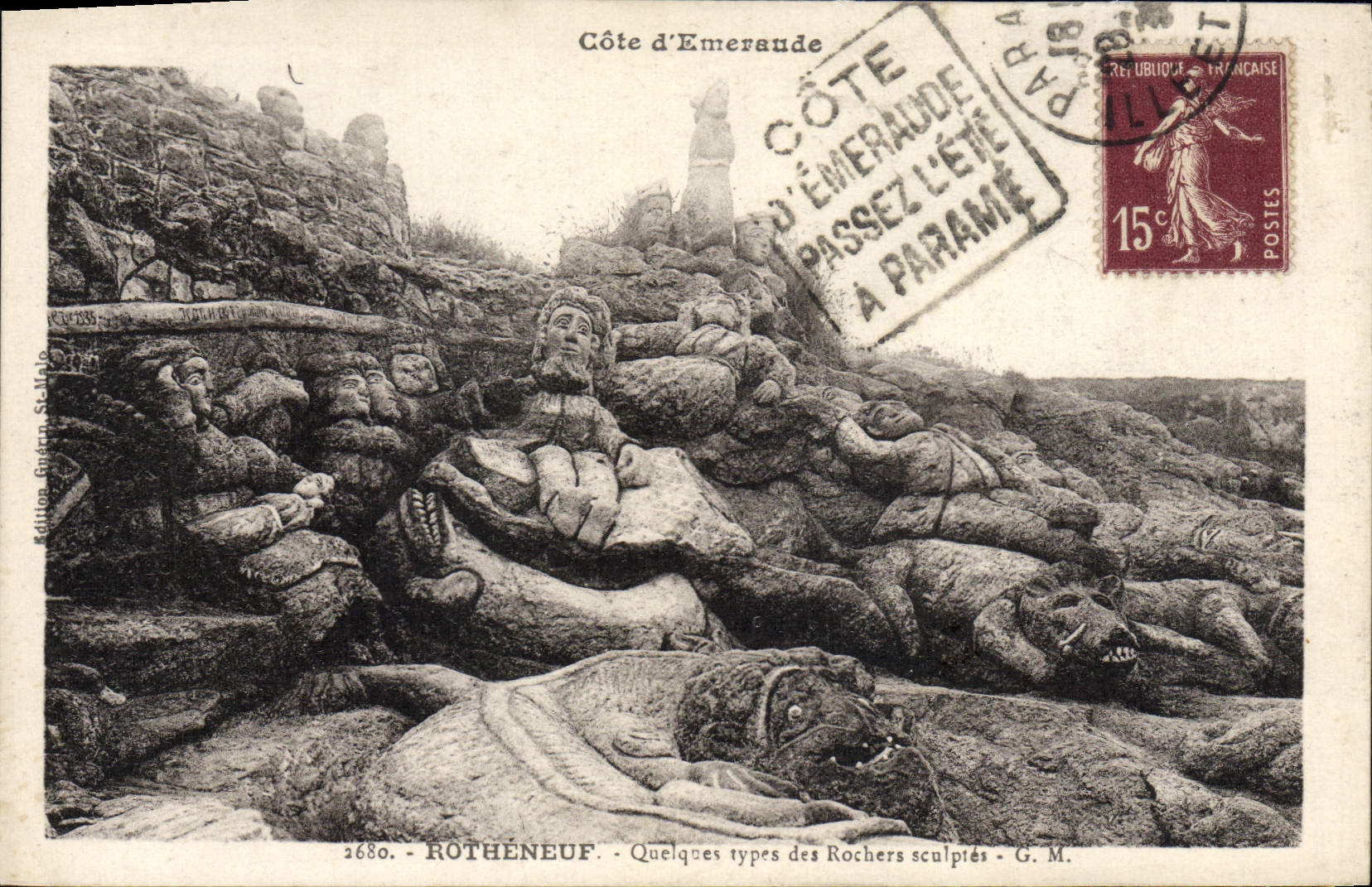 CPA Rotheneuf Quelques Types Des Rochers sculptes