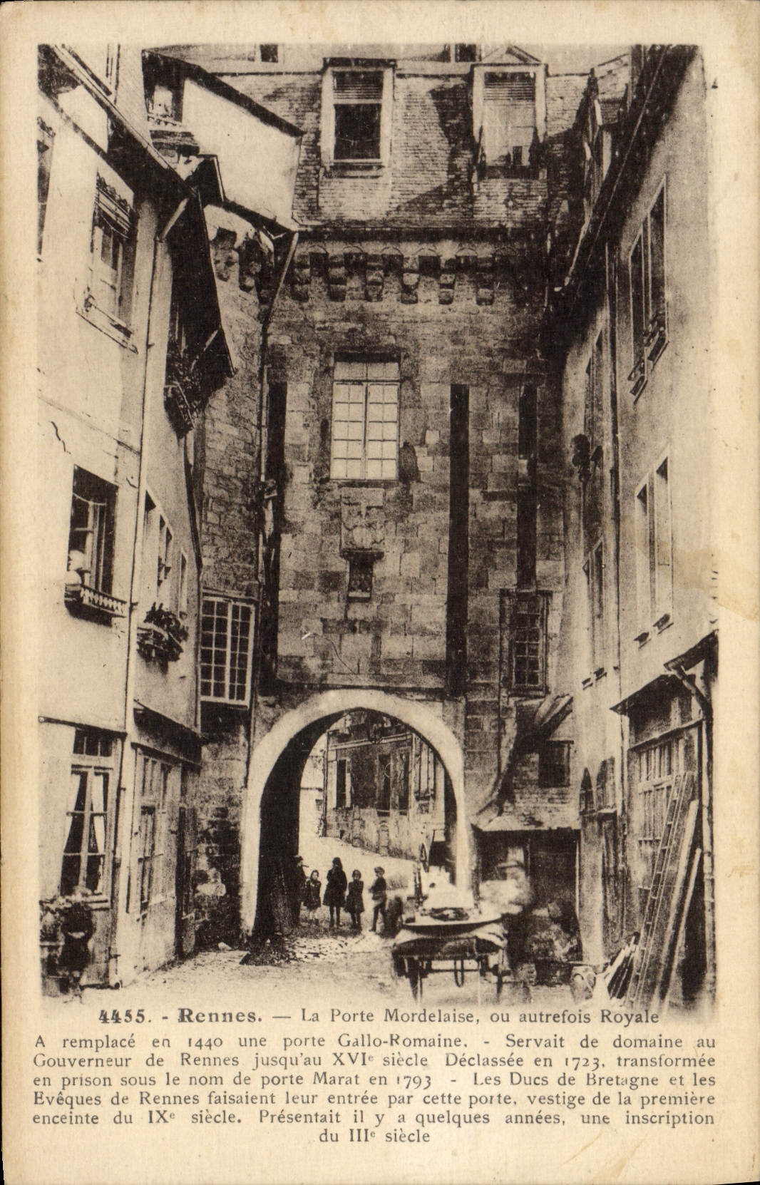 POSTAL Rennes de la VENDIMIA la puerta de Mordelaise o antes real