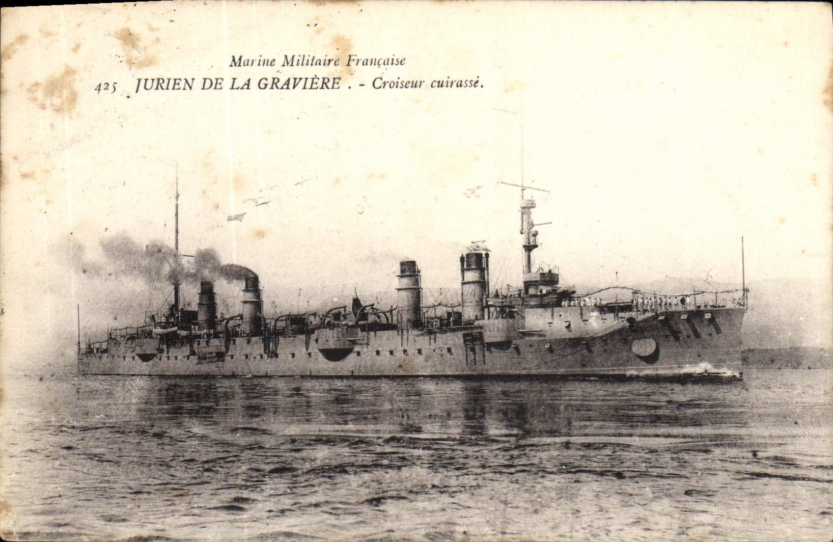 CPA Jurien De La Graviere Croiseur cuirasse Bateau