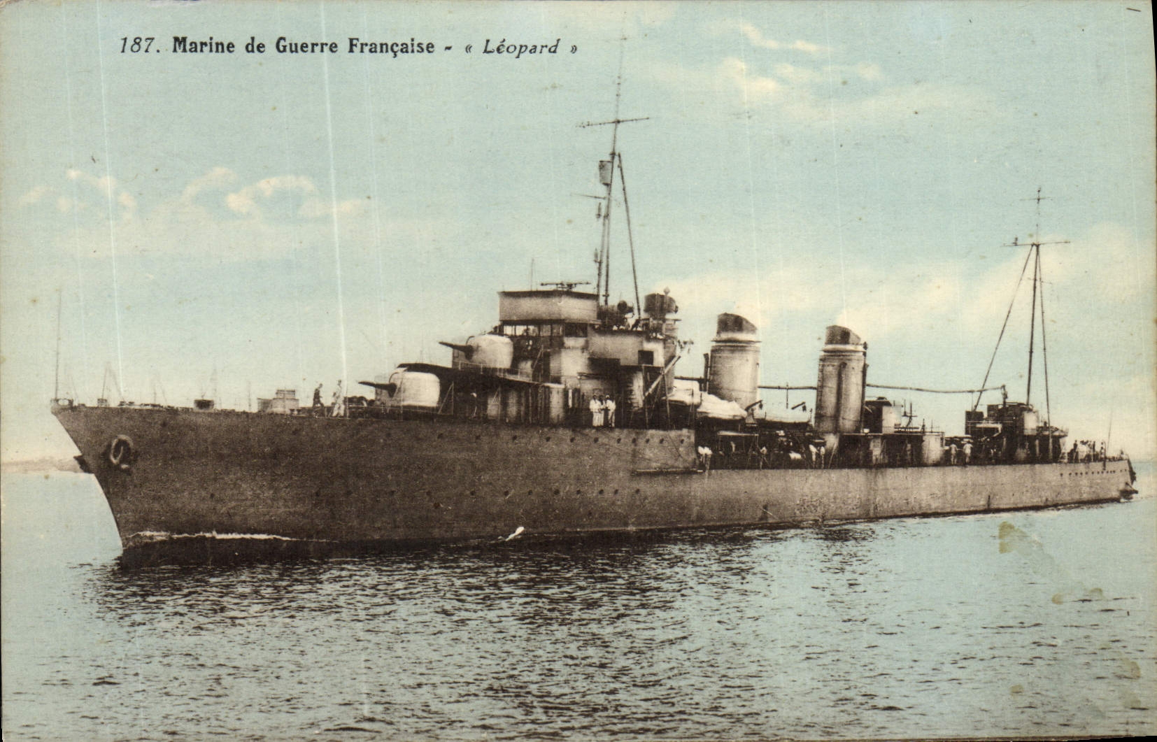 VINTAGE POSTCARD French Navy Leopard
