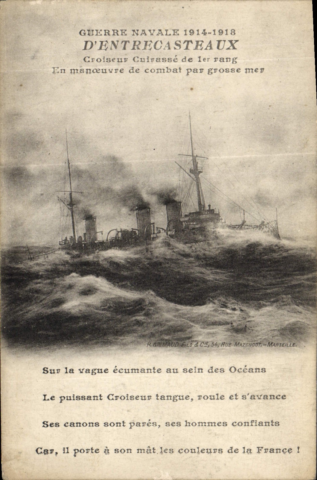 VINTAGE POSTCARD D' Entrecasteaux Croiseur armours
