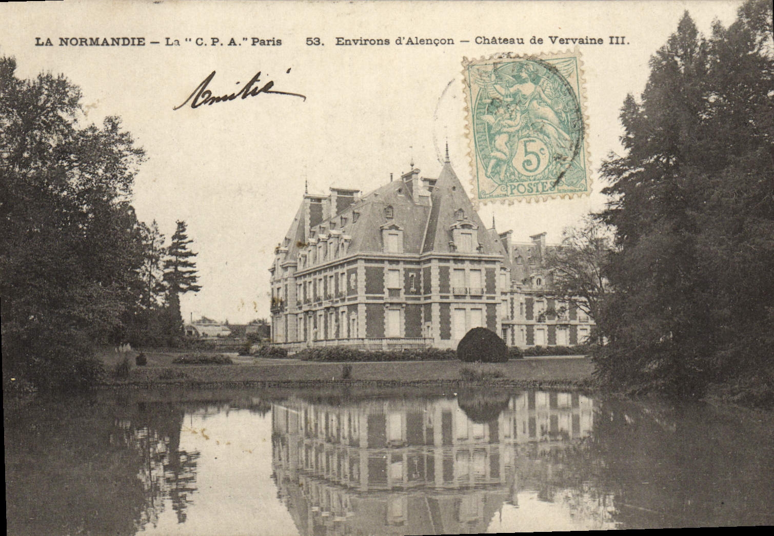 VINTAGE POSTCARD Normandy Surroundings of Alencon Castle of Vervaine III