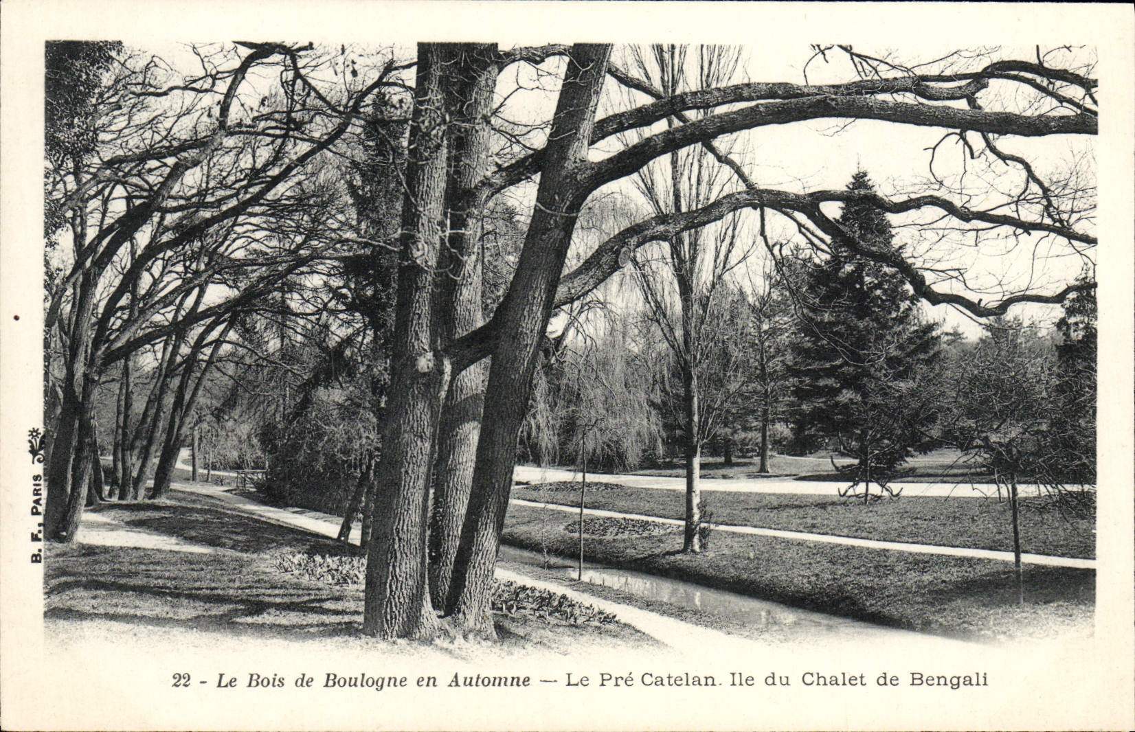 VINTAGE POSTCARD the Bois de Boulogne in Fall Prc Catelan island of the Country cottage of Bengali