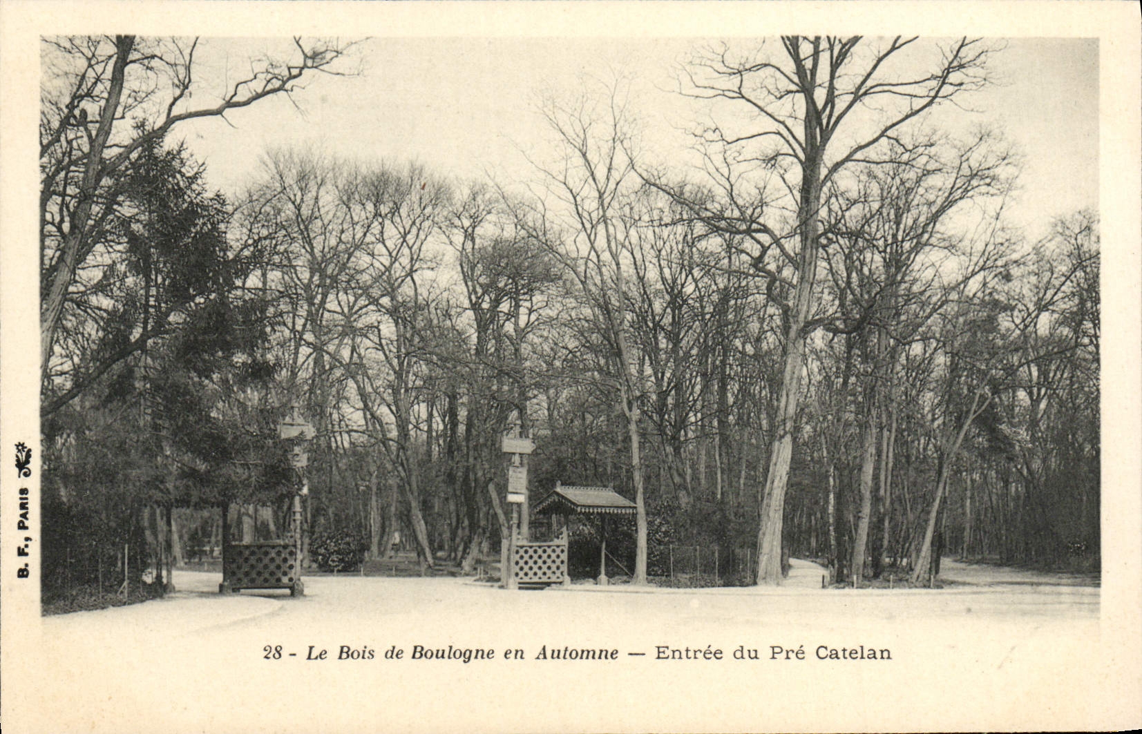 VINTAGE POSTCARD the Bois de Boulogne in Fall entered of Pre Catelan