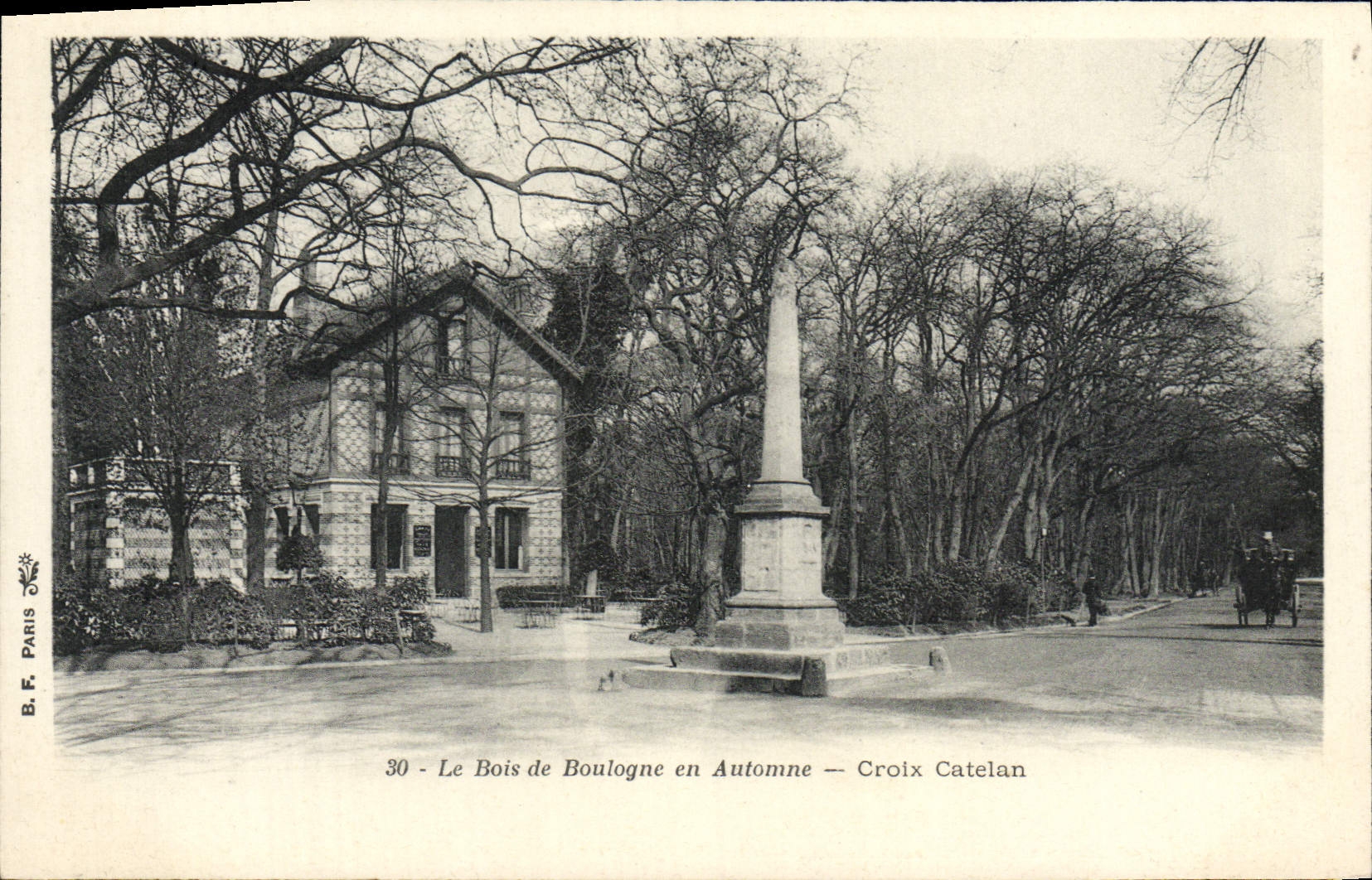 VINTAGE POSTCARD the Bois de Boulogne Fall Catelan Cross