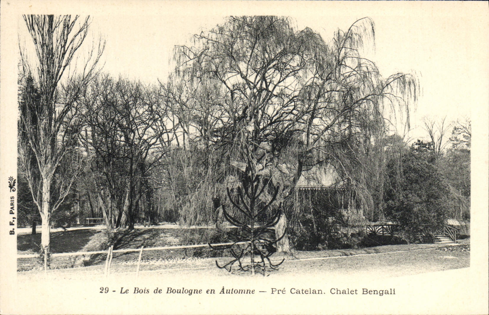 VINTAGE POSTCARD the Bois de Boulogne Fall Pre Catelan Bengali Country cottage