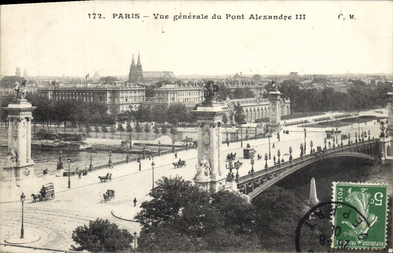 CPA Paris Vue Generale du Pont Alexandre III