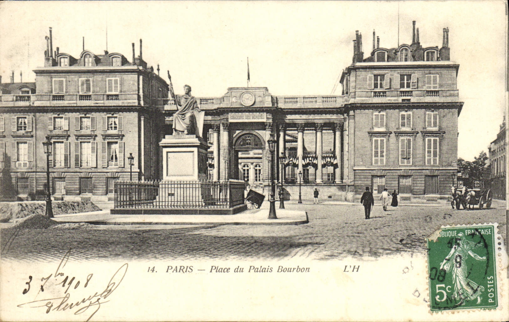 CPA Paris Place du Palais Bourbon