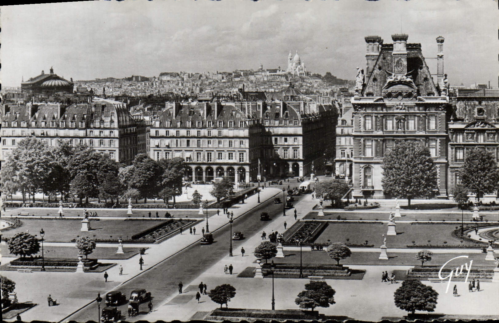 MODERN CARD Paris the Montmartre hillock seen of the palate of Louvre