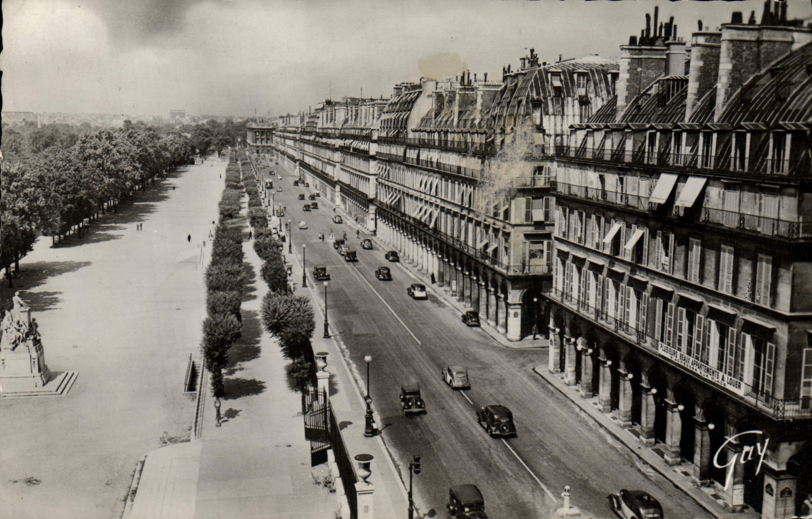 MODERN CARD Paris And Its Wonders Street of Rivoli Garden of Tileries