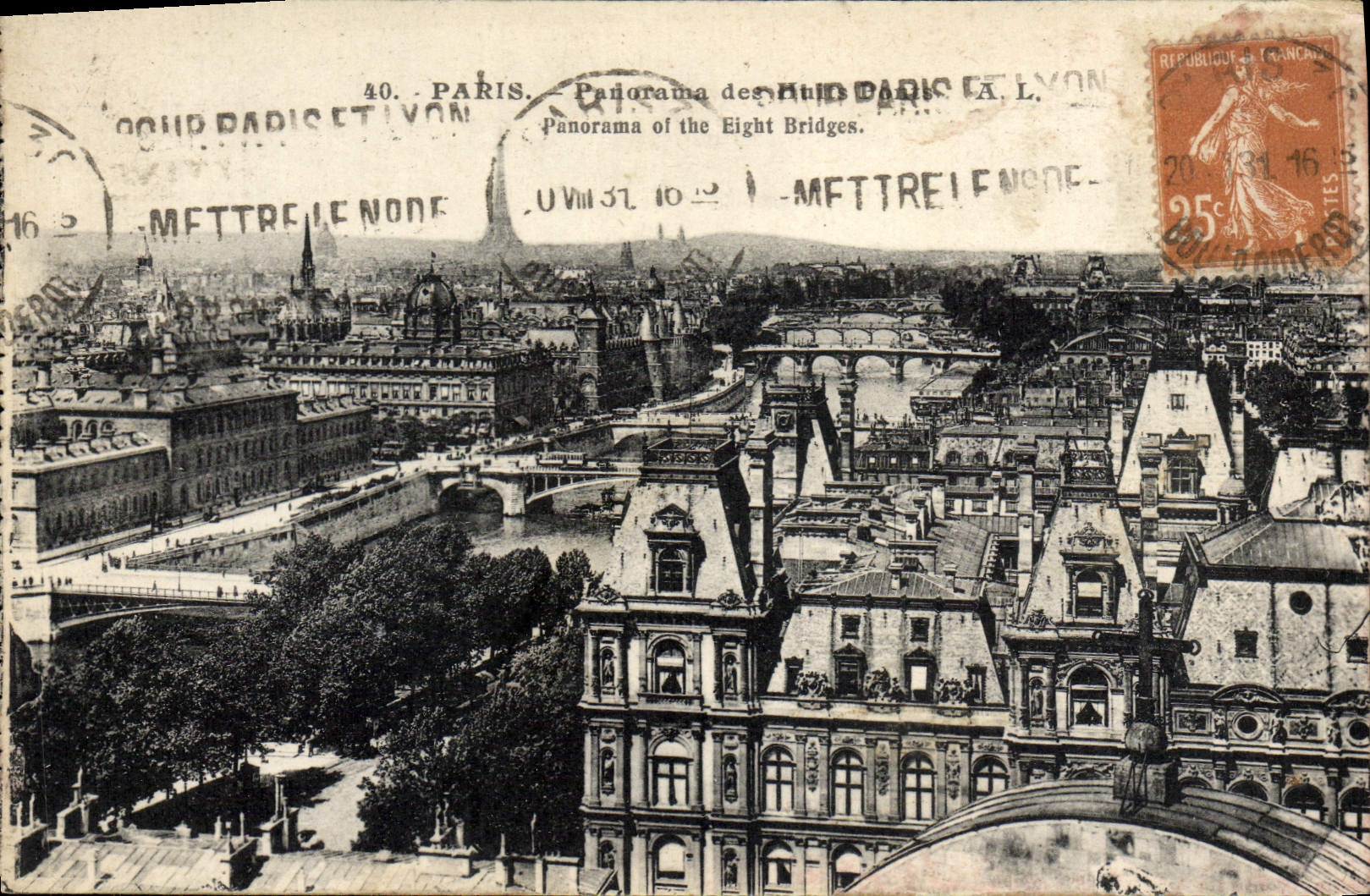 CPA Paris Panorama des huit ponts