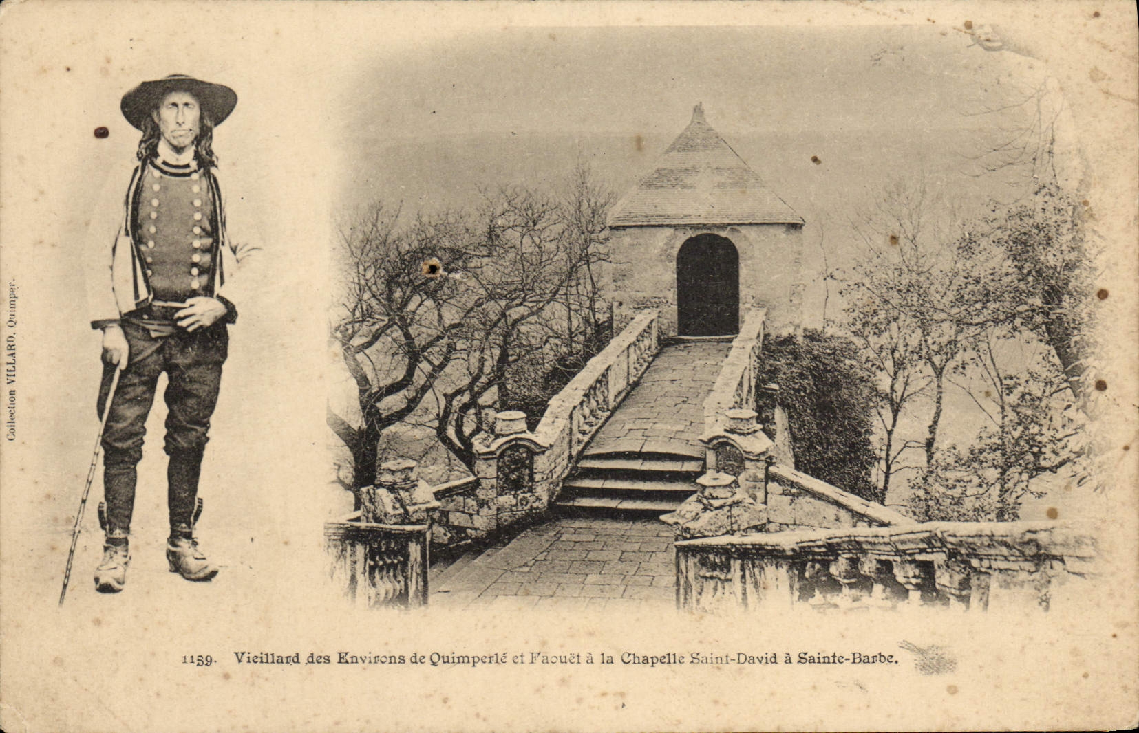 CPA Vieillard des environs de Quimperle et Faouet a la chapelle Saint David a Sainte Barbe