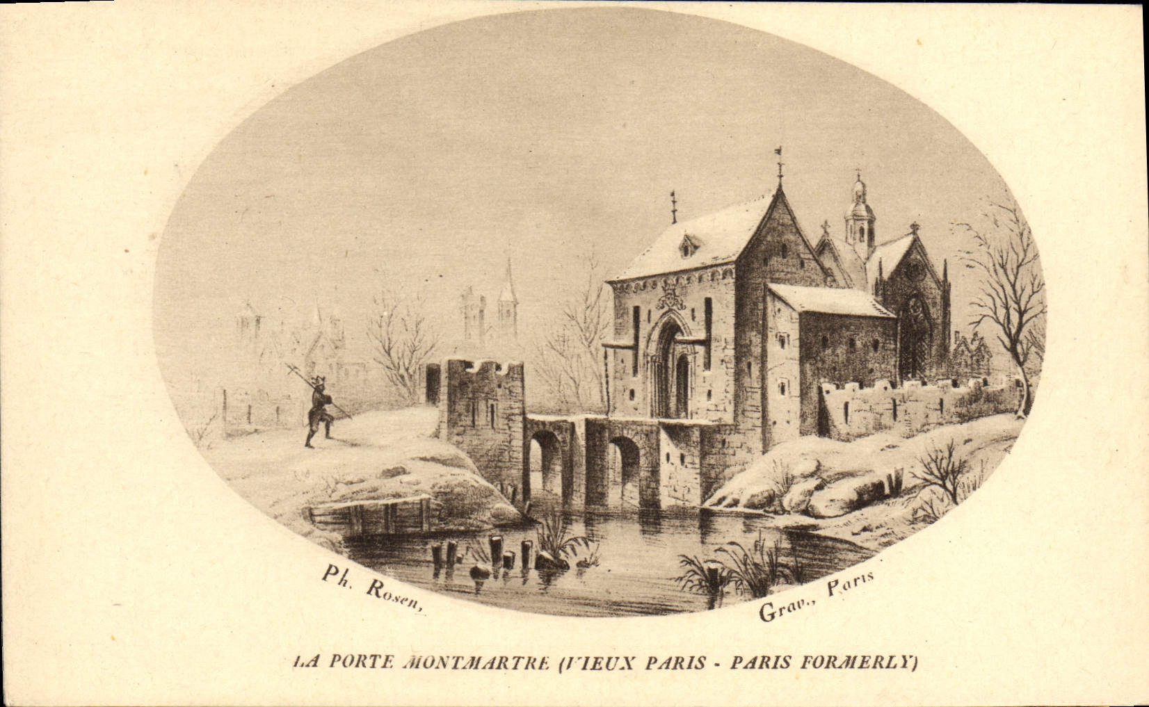 VINTAGE POSTCARD Paris carries It Montmartre