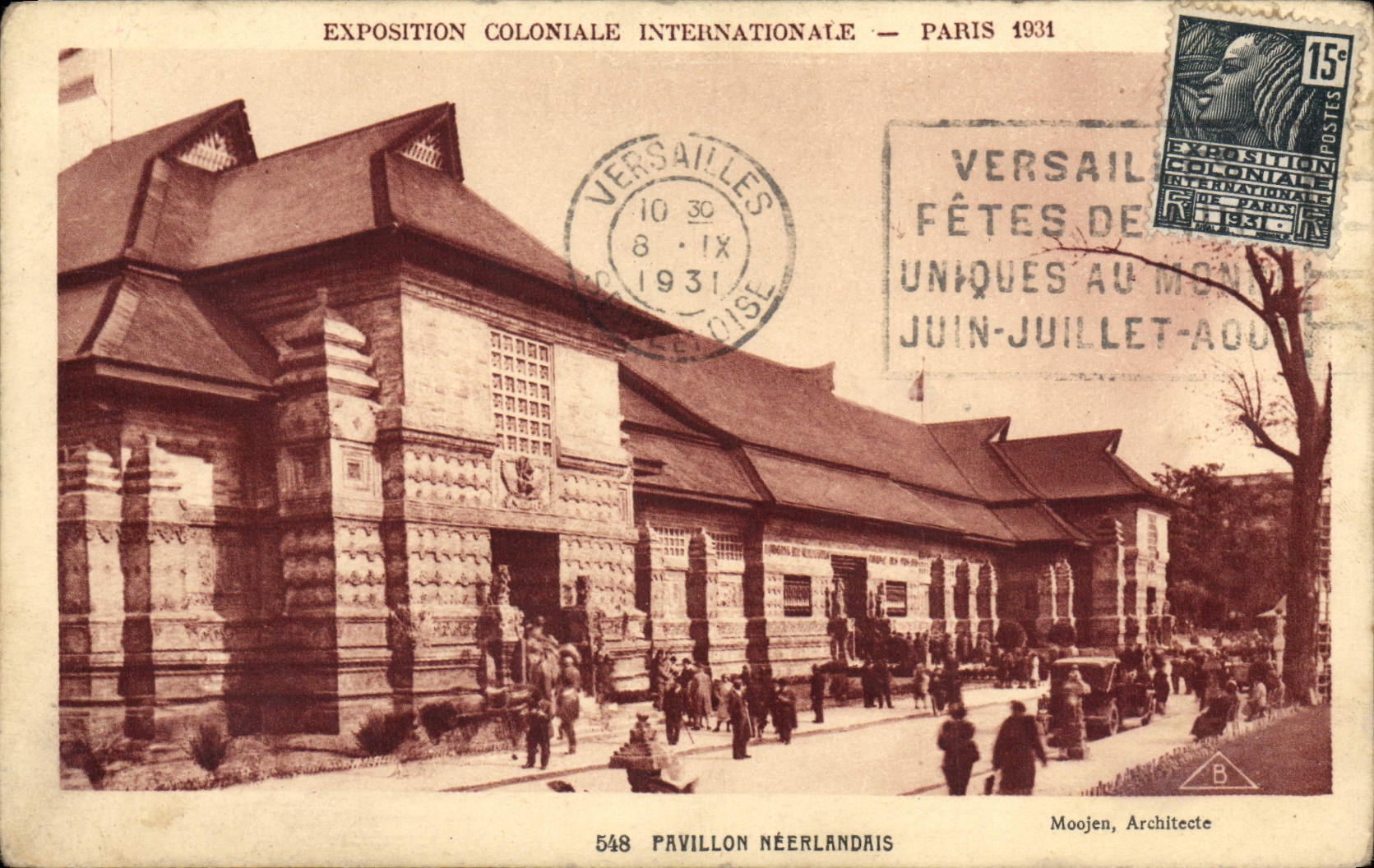 VINTAGE POSTCARD Fair Colonial International Paris 1931 Dutch House