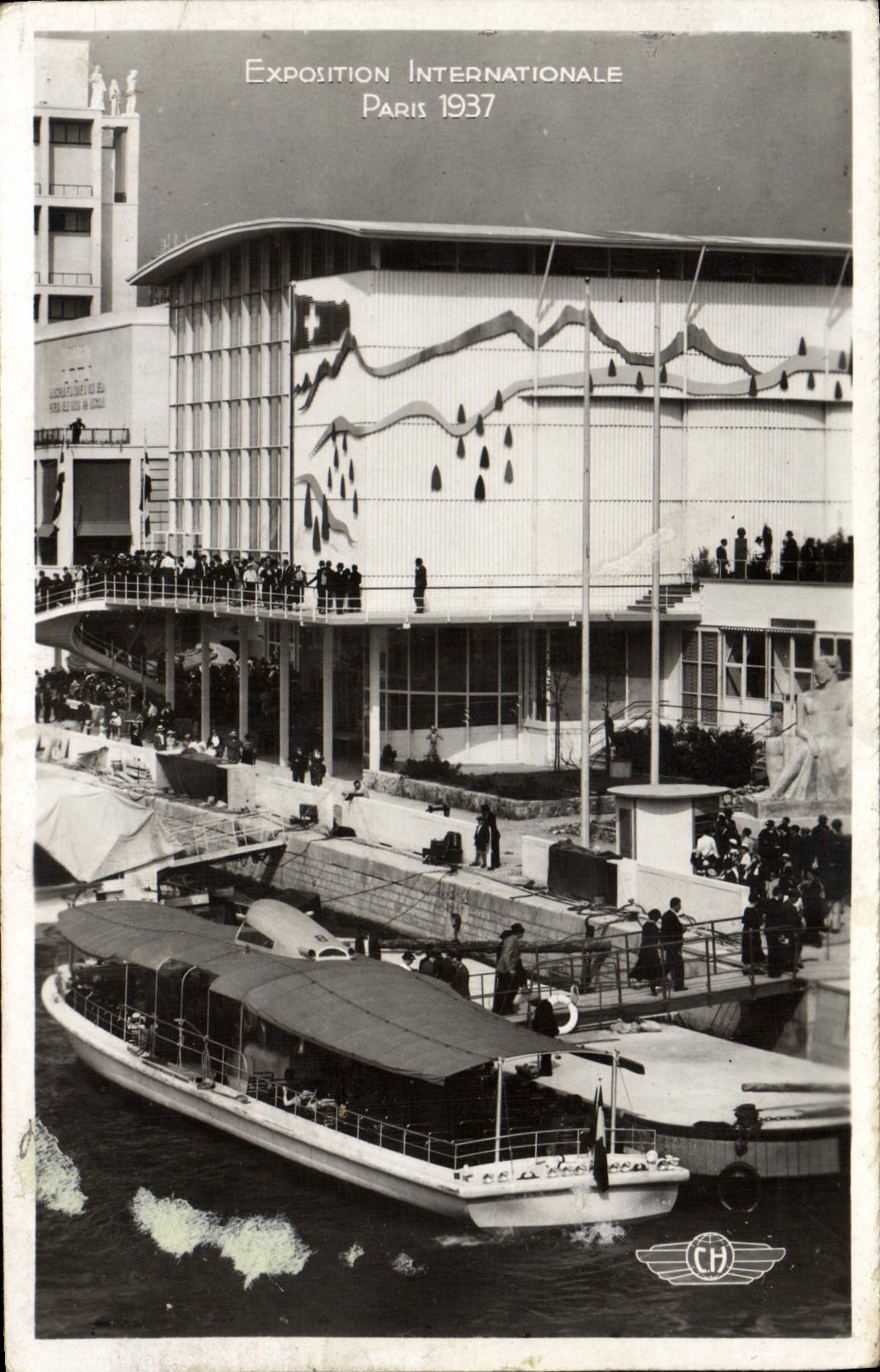 VINTAGE POSTCARD International exhibition Paris 1937 House of Switzerland