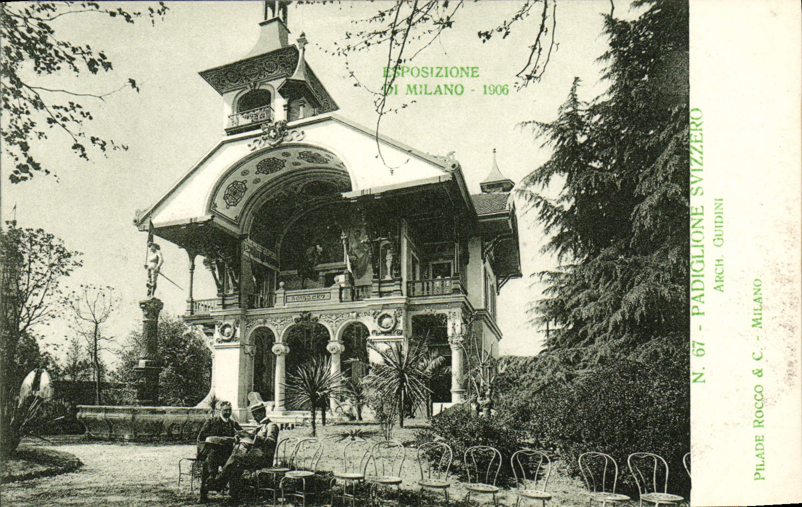 VINTAGE POSTCARD Milano 1906 PAdiglione Svizzero