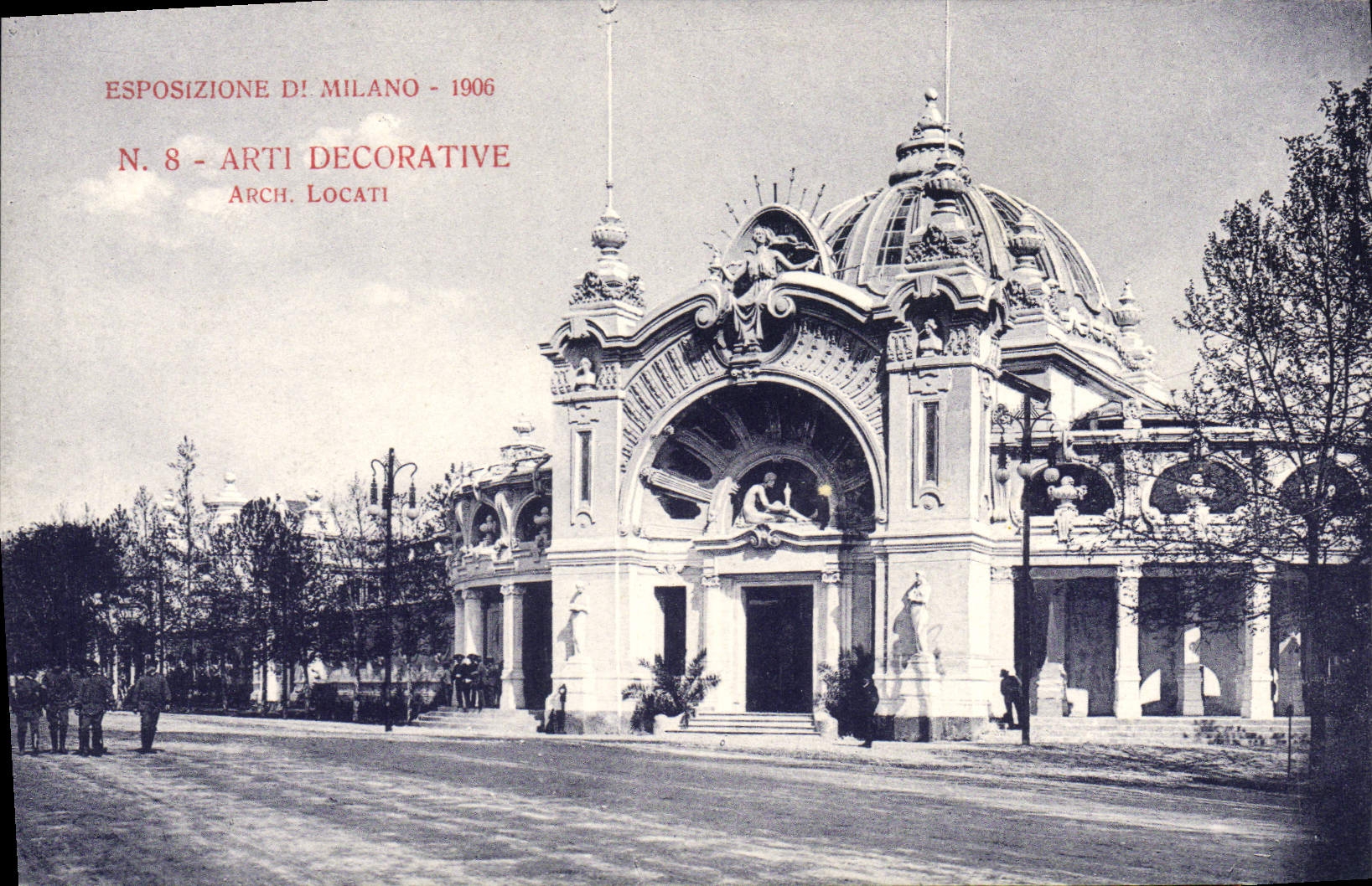 POSTAL Milano de la VENDIMIA Arti 1906 decorativo