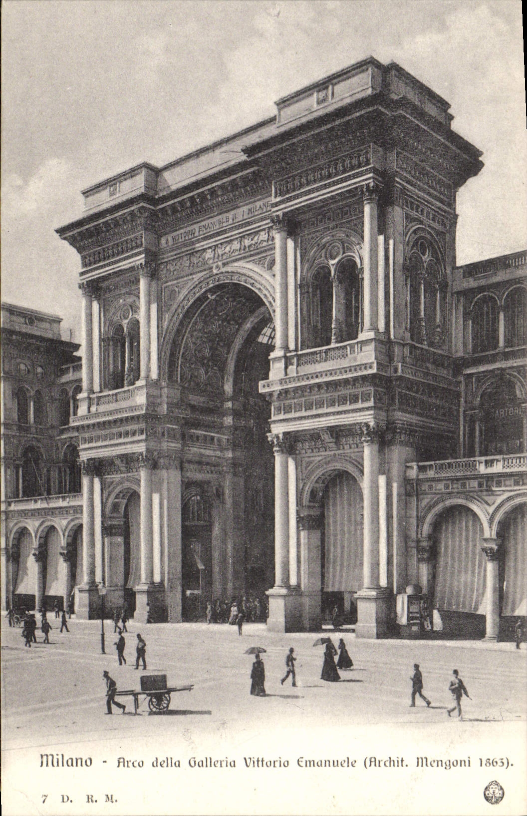 VINTAGE POSTCARD Milon Arco della Galleria Vittario Emanuele
