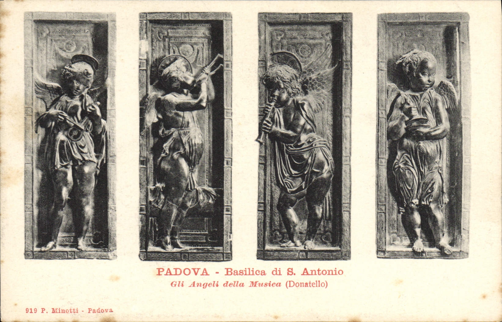 VINTAGE POSTCARD Padova Basilica di S Antonio Gli Angeli della Musica