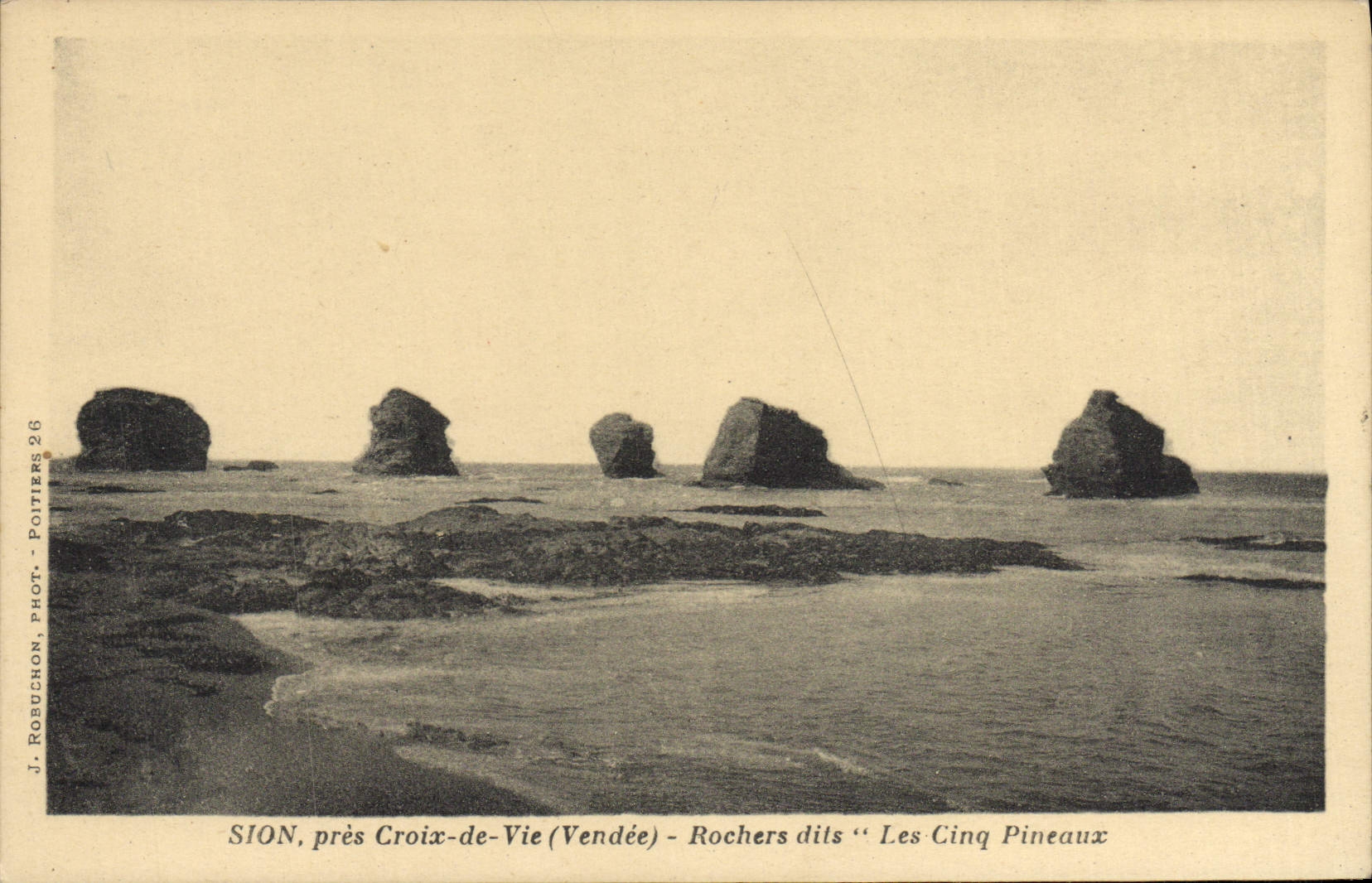 VINTAGE POSTCARD Sion close Croix de Vie Rocks known as the five Pineal ones