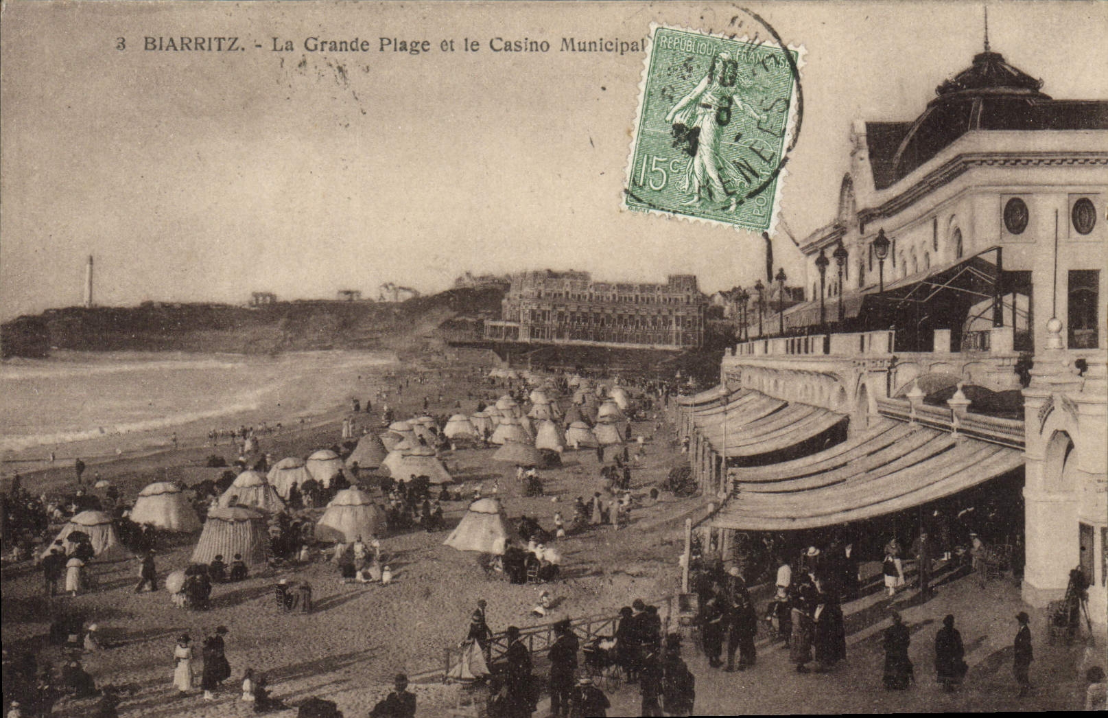 CPA Biarritz La Grande Plage et le Casino municipal