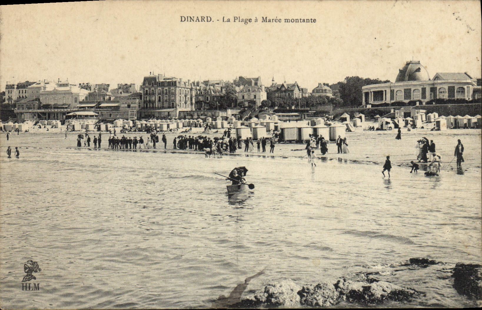 POSTAL Dinard de la VENDIMIA la creciente oleada de la playa